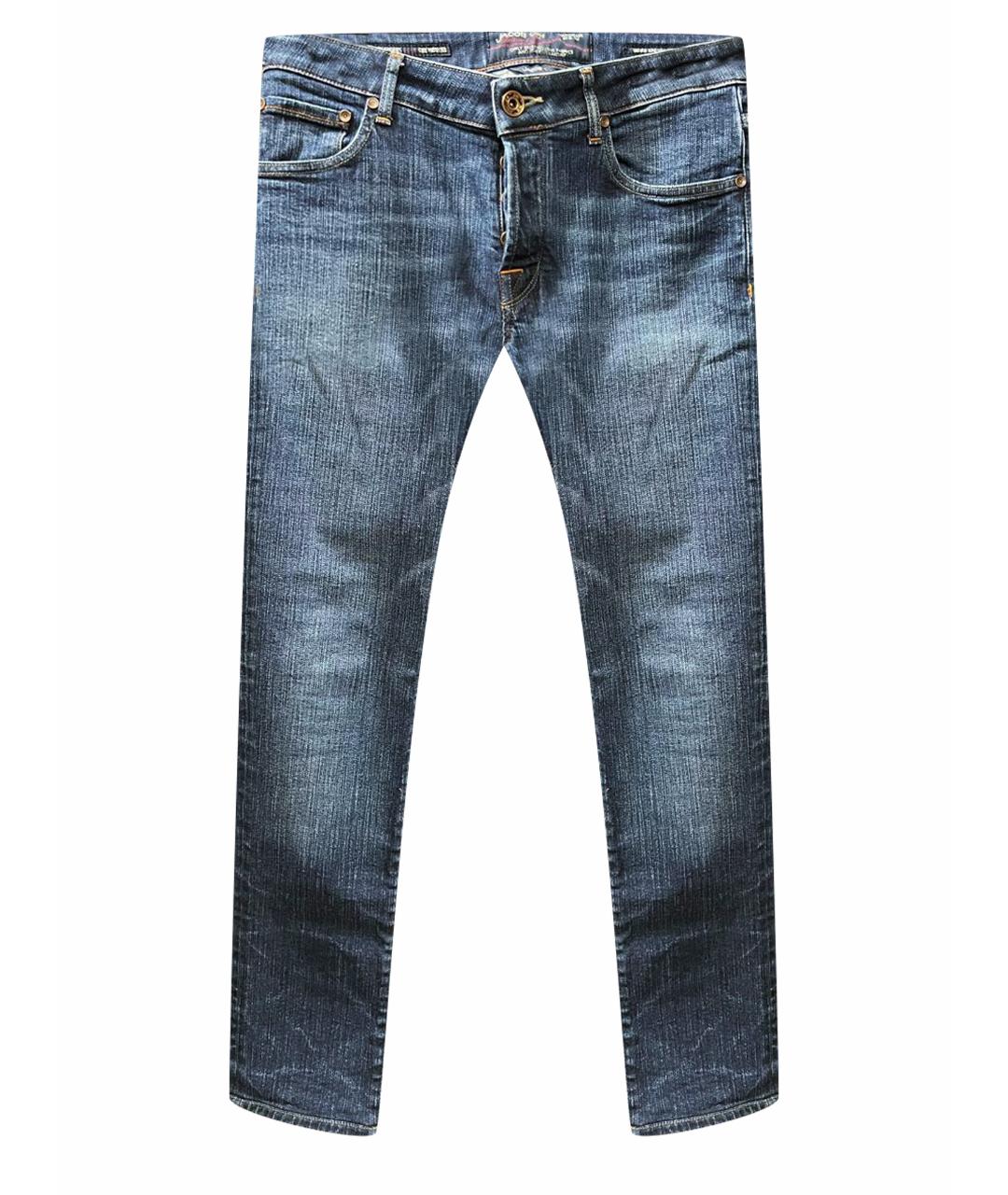 JACOB COHEN Темно-синие хлопко-эластановые джинсы скинни, фото 1