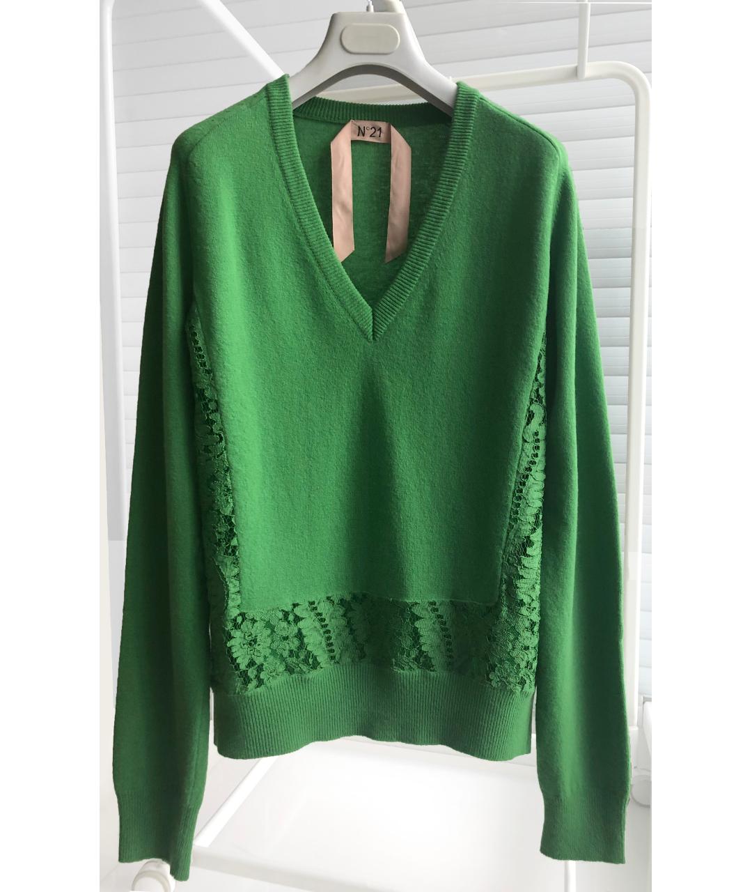 №21 Зеленый шерстяной джемпер / свитер, фото 7