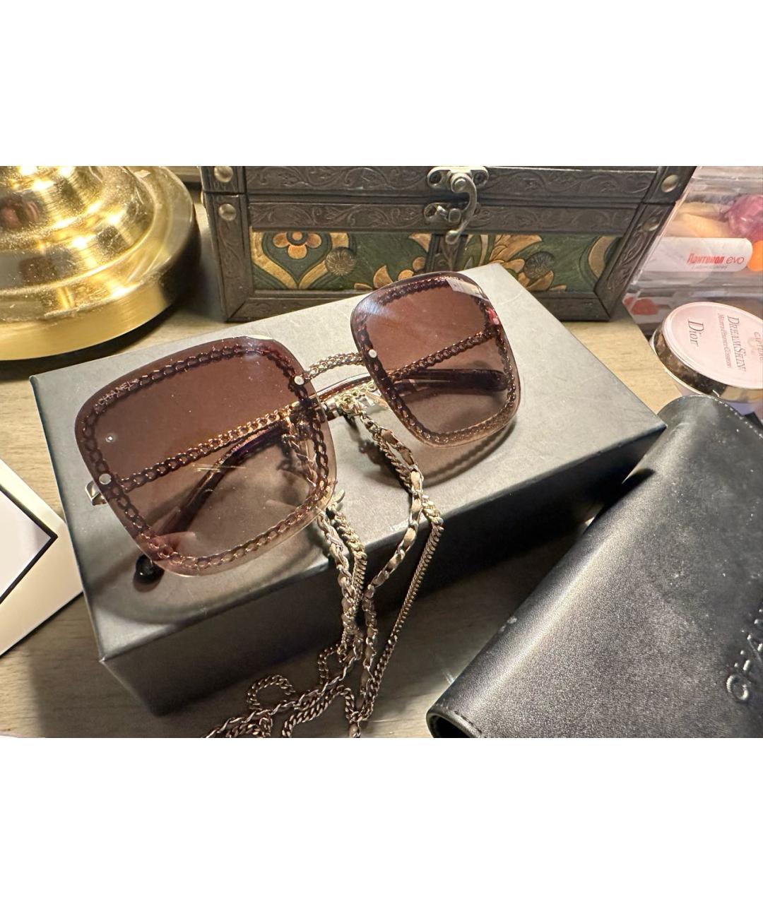 CHANEL Коричневые солнцезащитные очки, фото 5