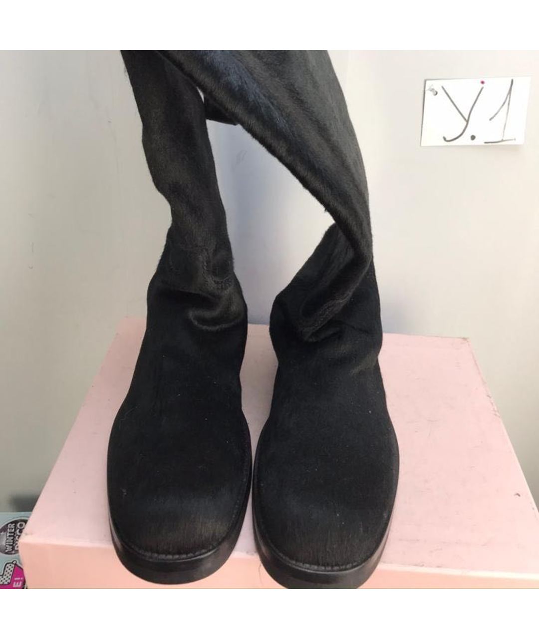 ANN DEMEULEMEESTER Черные замшевые высокие ботинки, фото 3