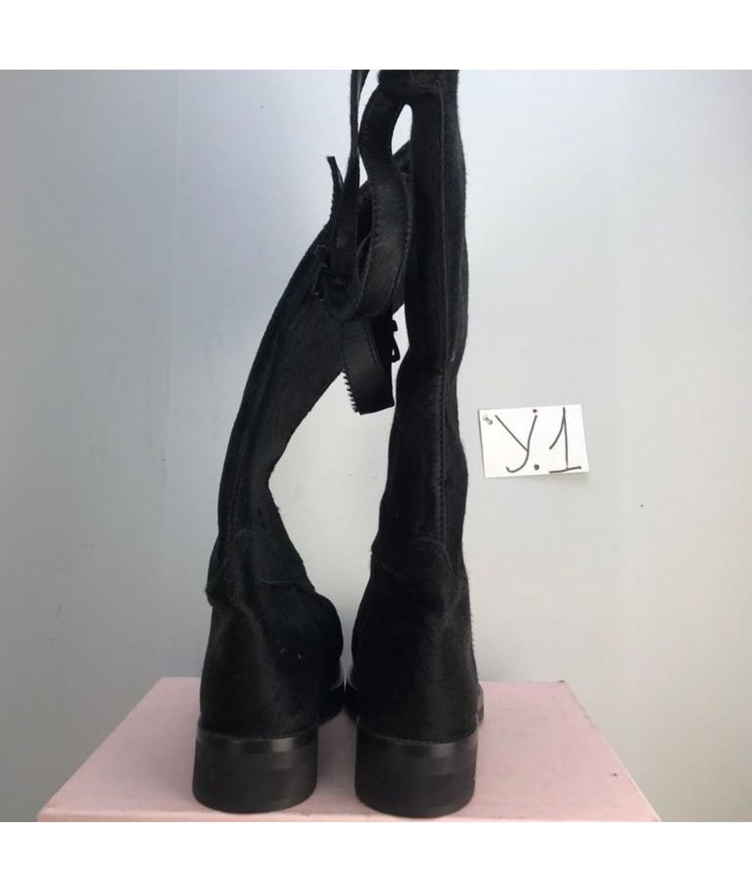 ANN DEMEULEMEESTER Черные замшевые высокие ботинки, фото 5