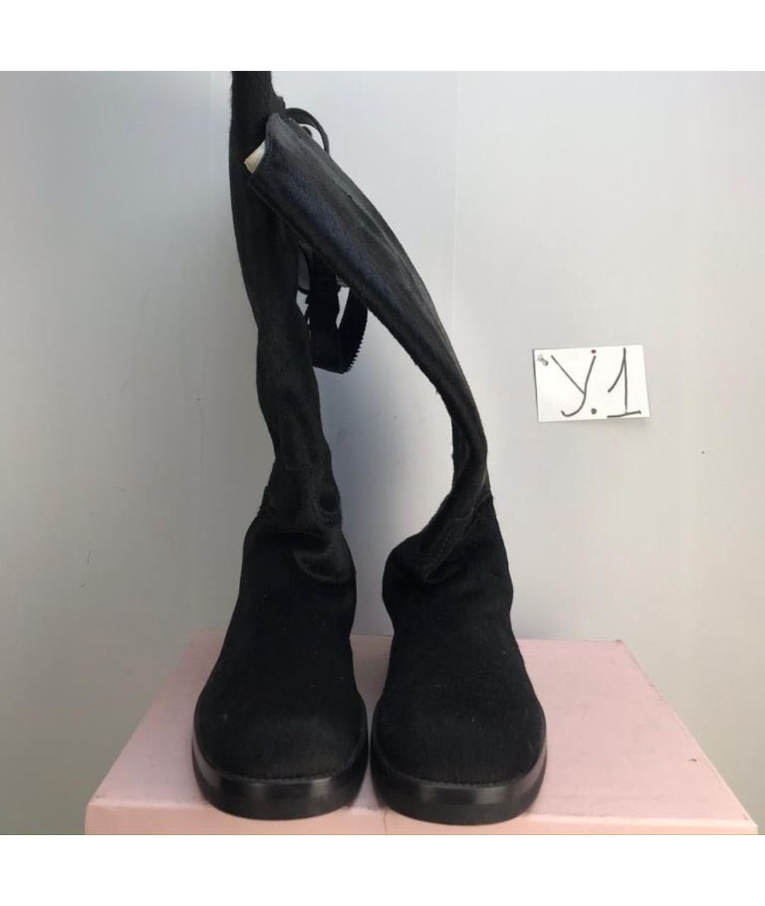 ANN DEMEULEMEESTER Черные замшевые высокие ботинки, фото 4