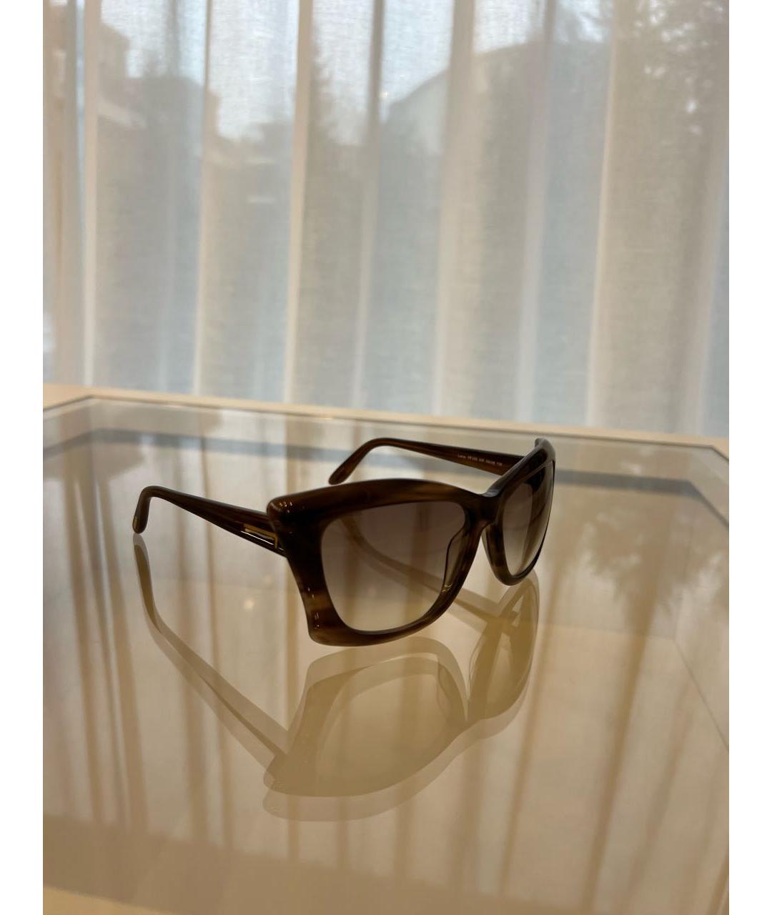 TOM FORD Коричневые пластиковые солнцезащитные очки, фото 5