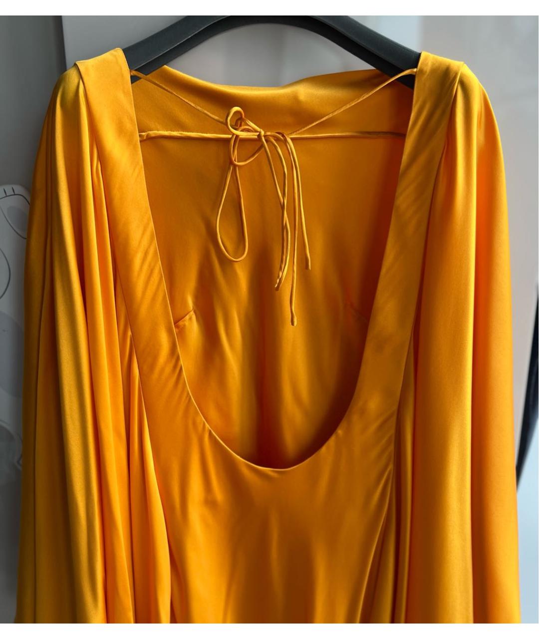 CULT GAIA Золотое шелковое вечернее платье, фото 3