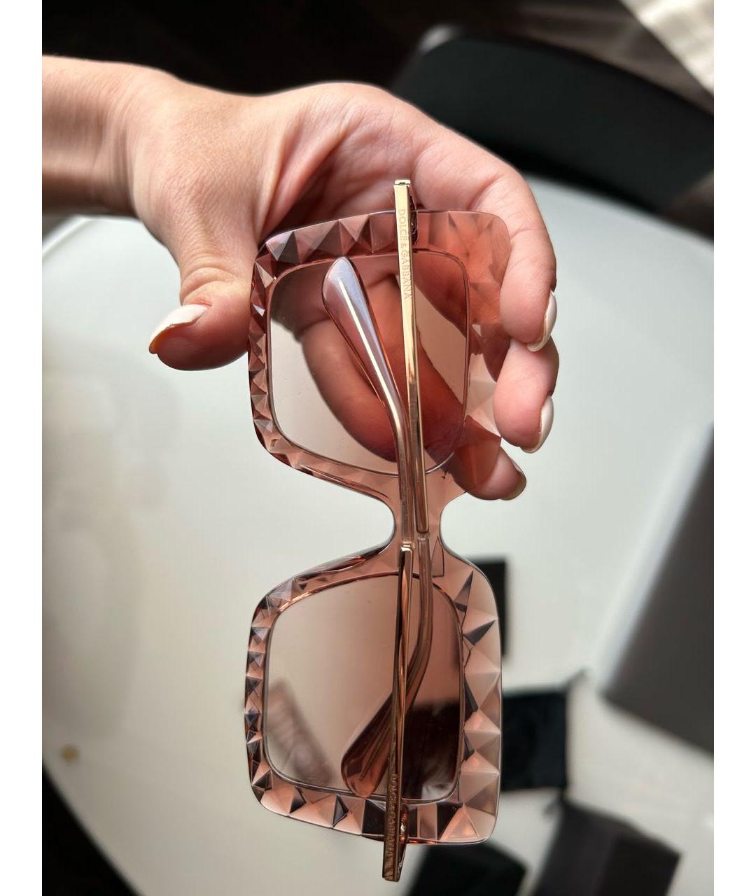 DOLCE&GABBANA Коралловые пластиковые солнцезащитные очки, фото 3