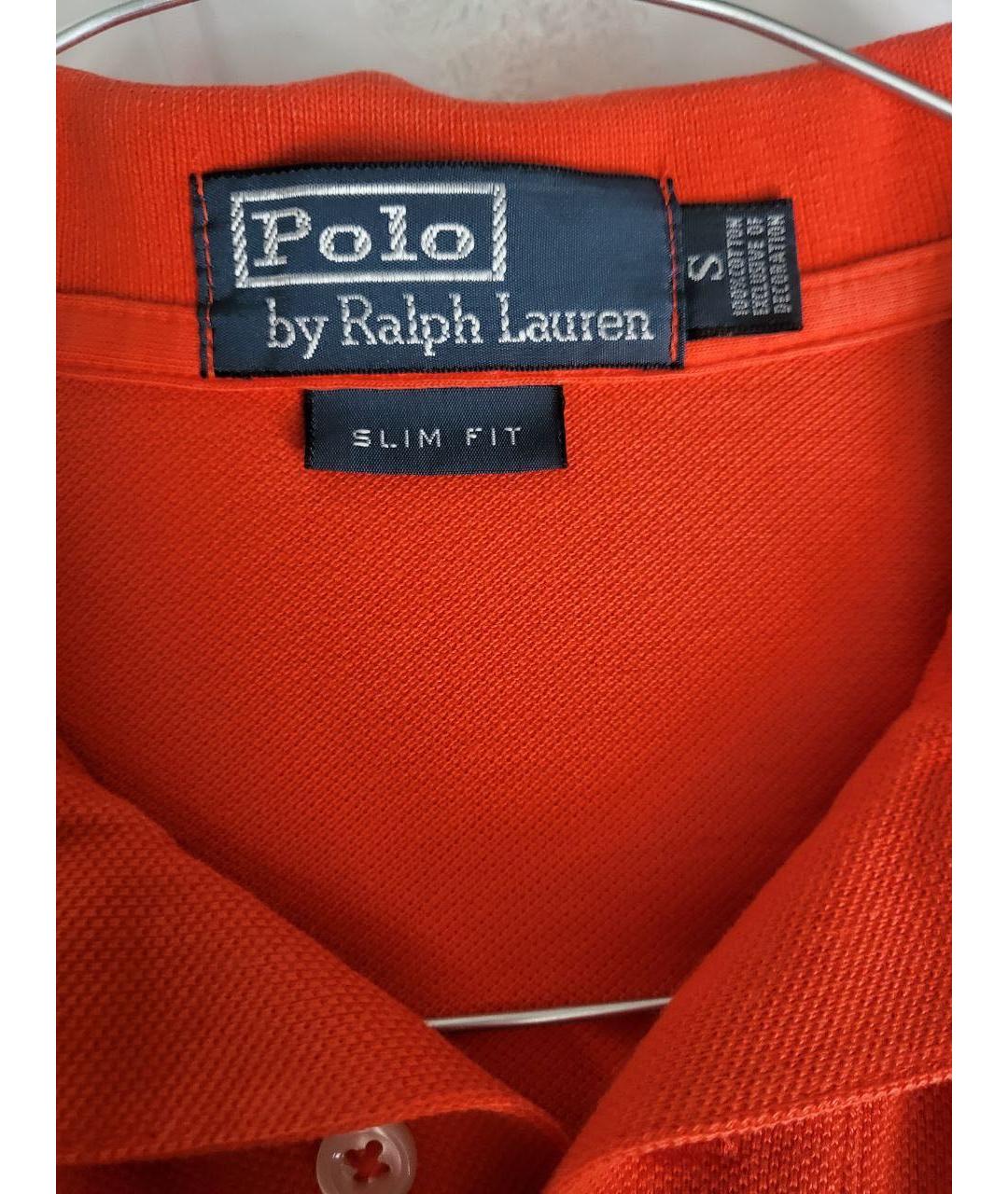 POLO RALPH LAUREN Оранжевое хлопковое поло с коротким рукавом, фото 4