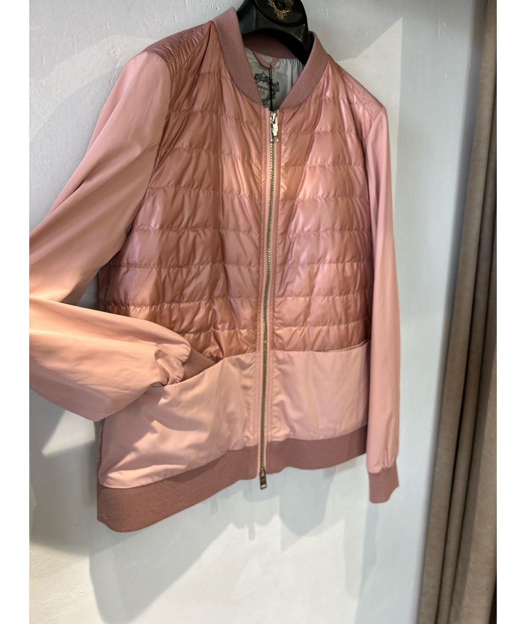 DIEGO M Розовая полиэстеровая куртка, фото 4