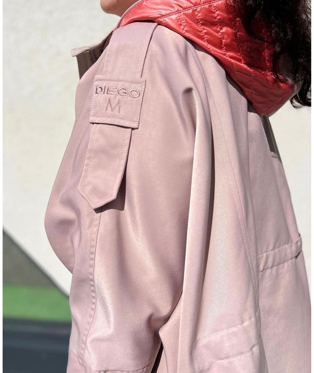 DIEGO M Розовая полиэстеровая куртка, фото 3