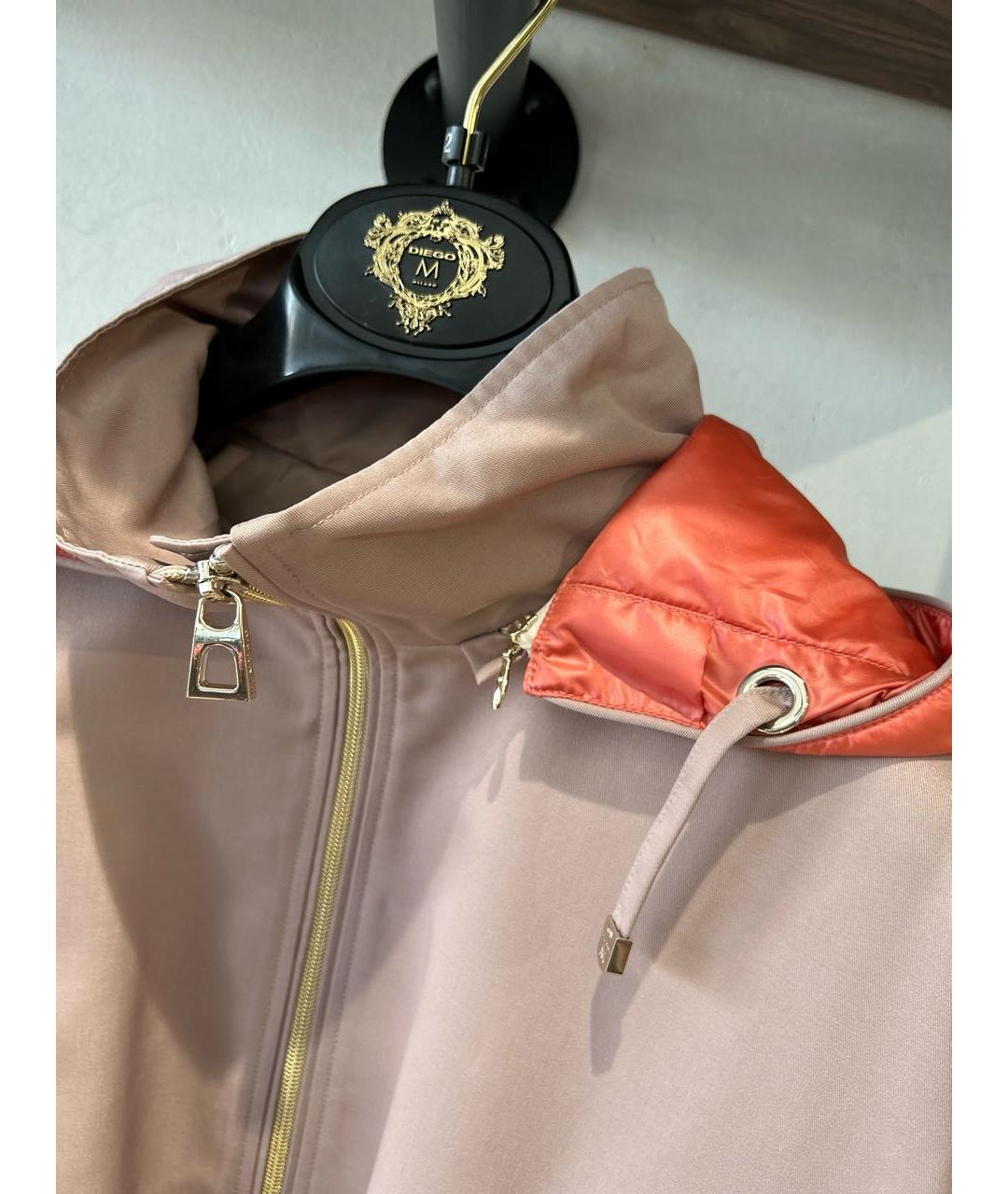 DIEGO M Розовая полиэстеровая куртка, фото 4