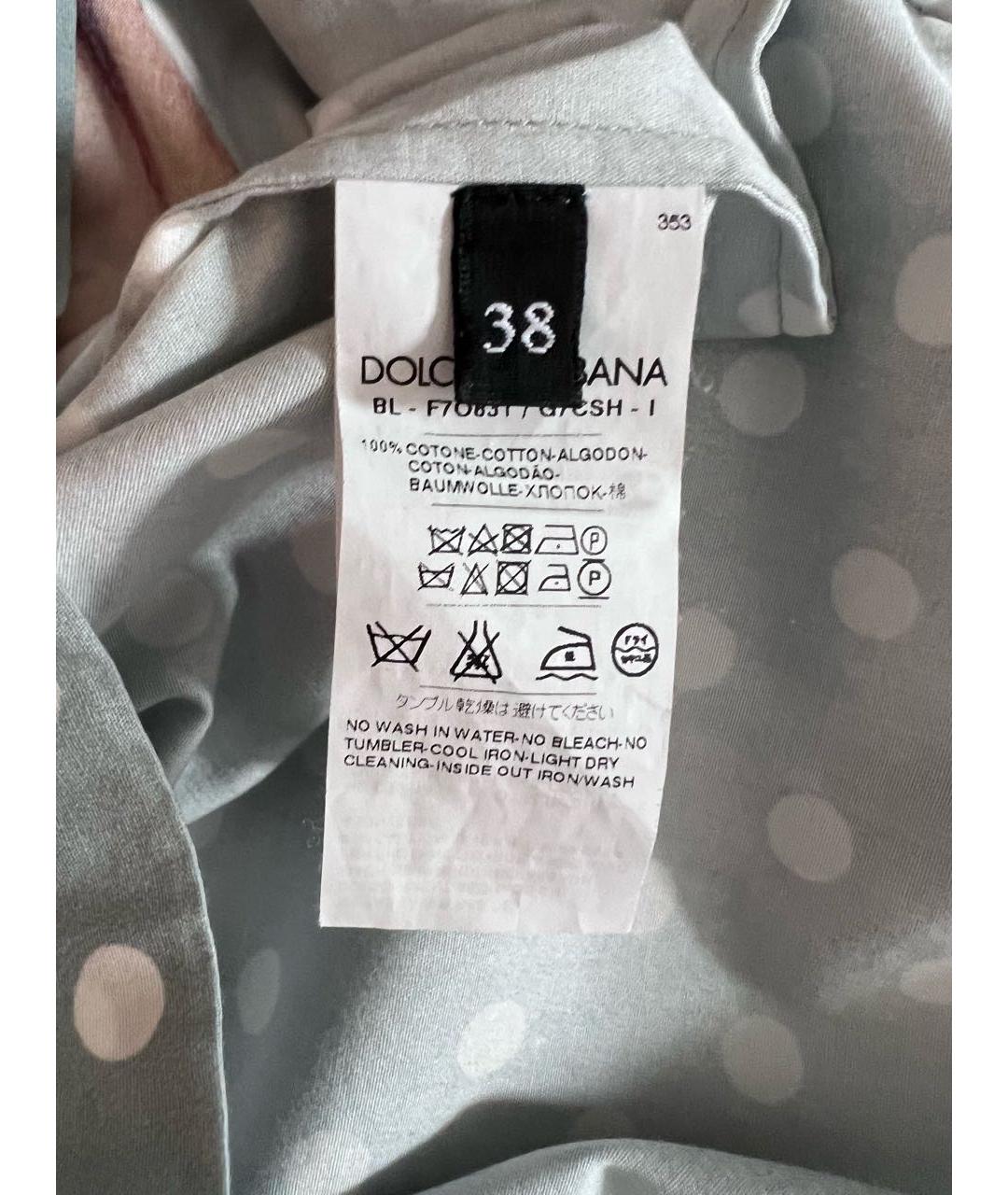 DOLCE&GABBANA Серая хлопковая футболка, фото 6