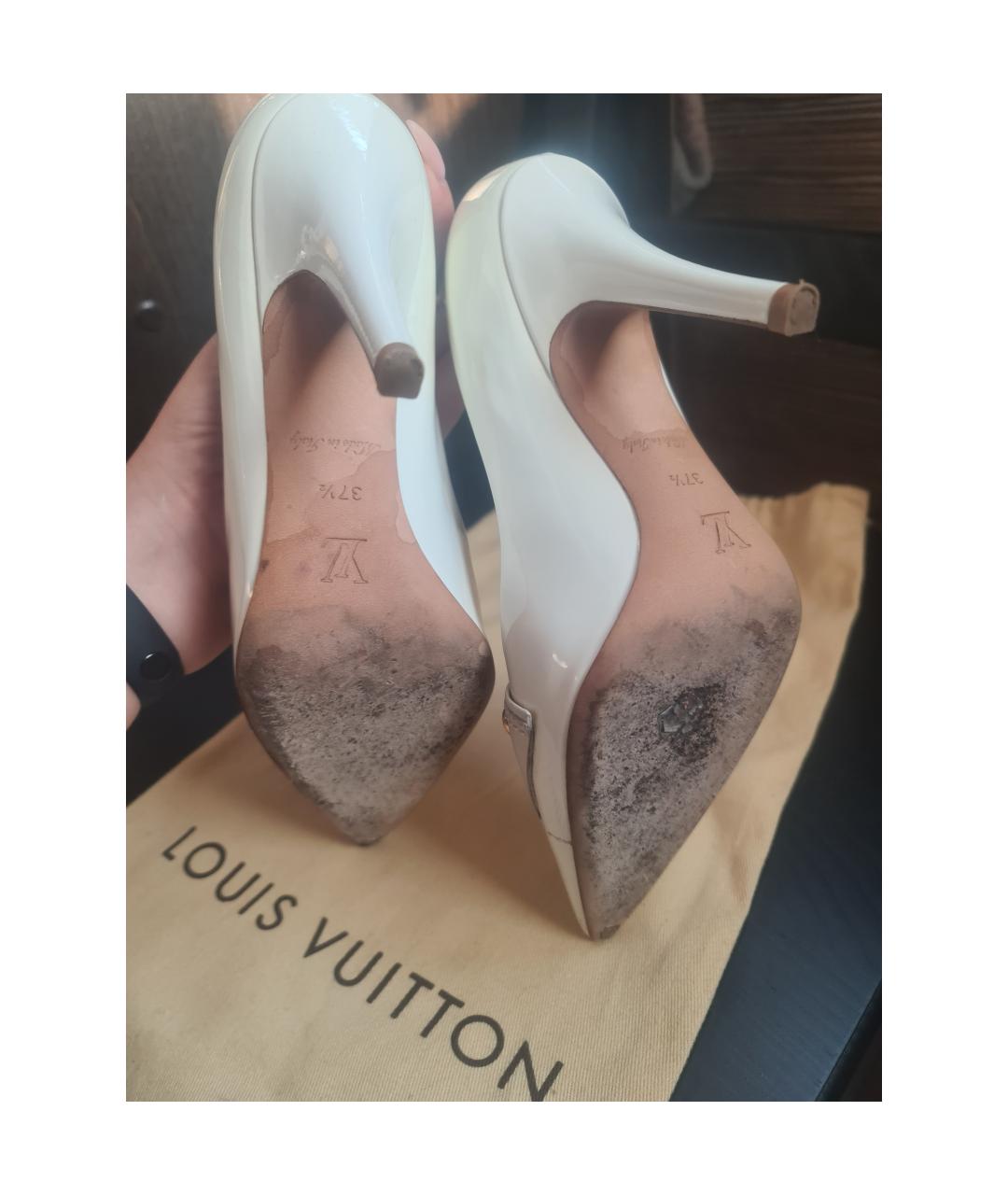 LOUIS VUITTON Бежевые туфли из лакированной кожи, фото 3