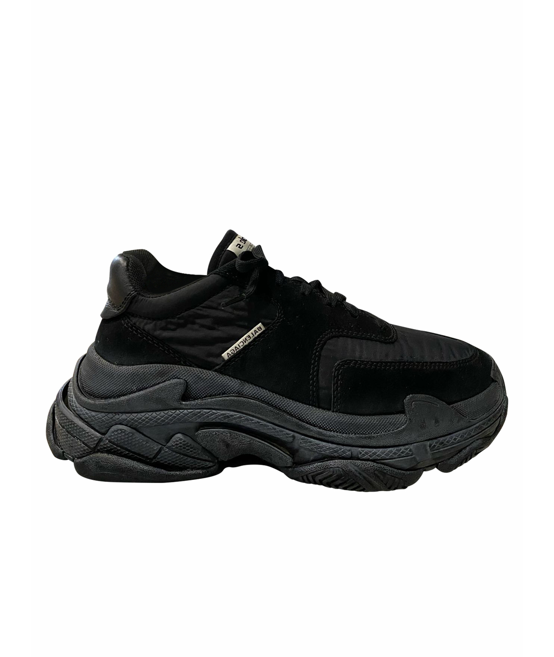 BALENCIAGA Черные замшевые кроссовки, фото 1