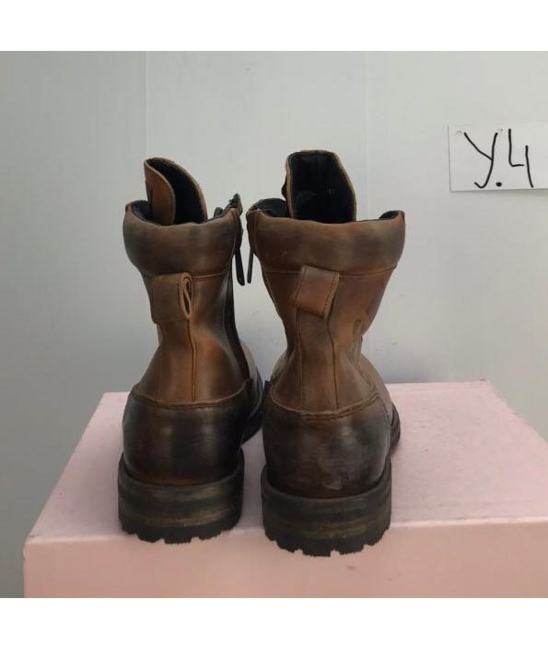 DOLCE&GABBANA Коричневые кожаные высокие ботинки, фото 3