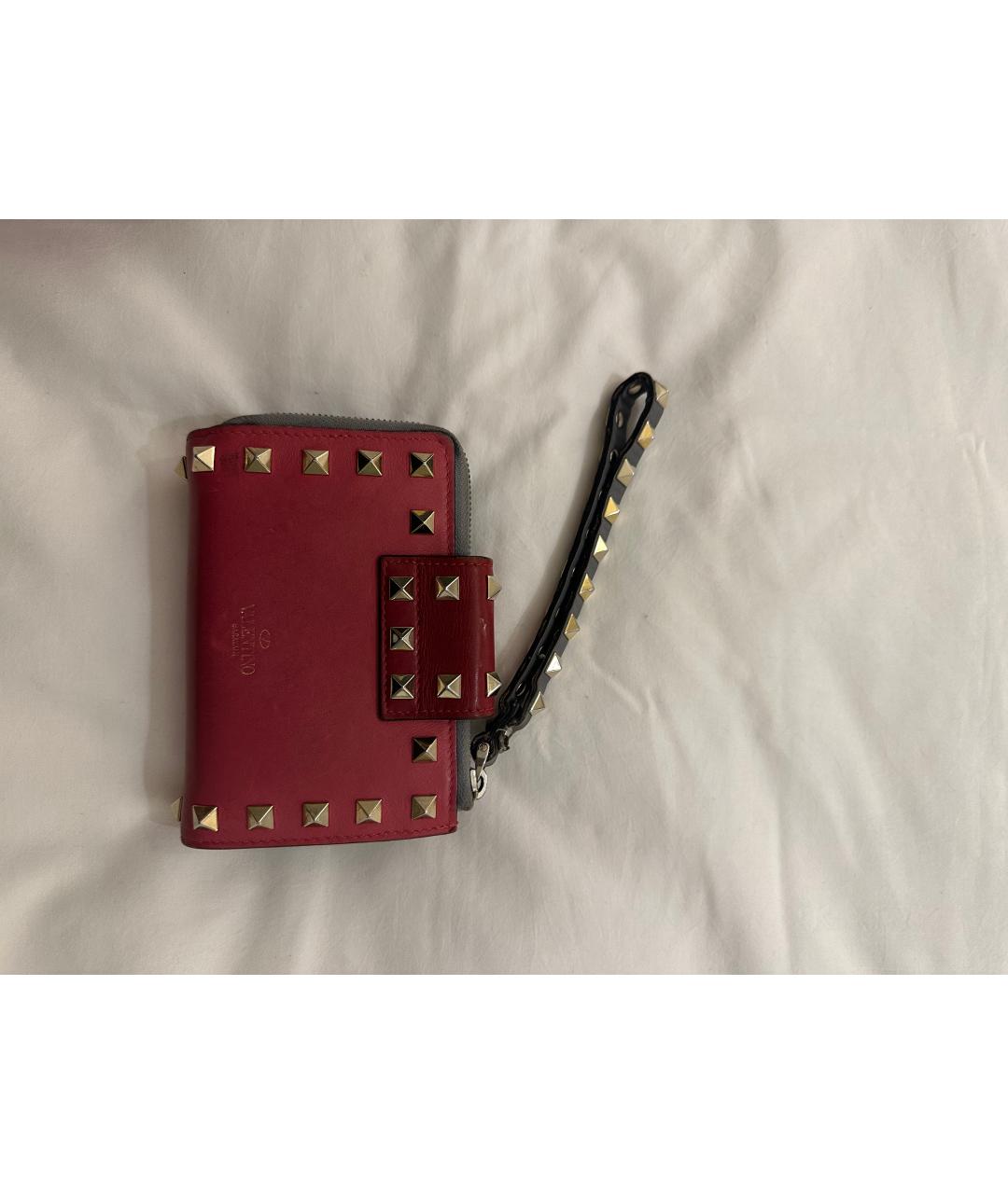 VALENTINO Розовый кожаный кошелек, фото 2
