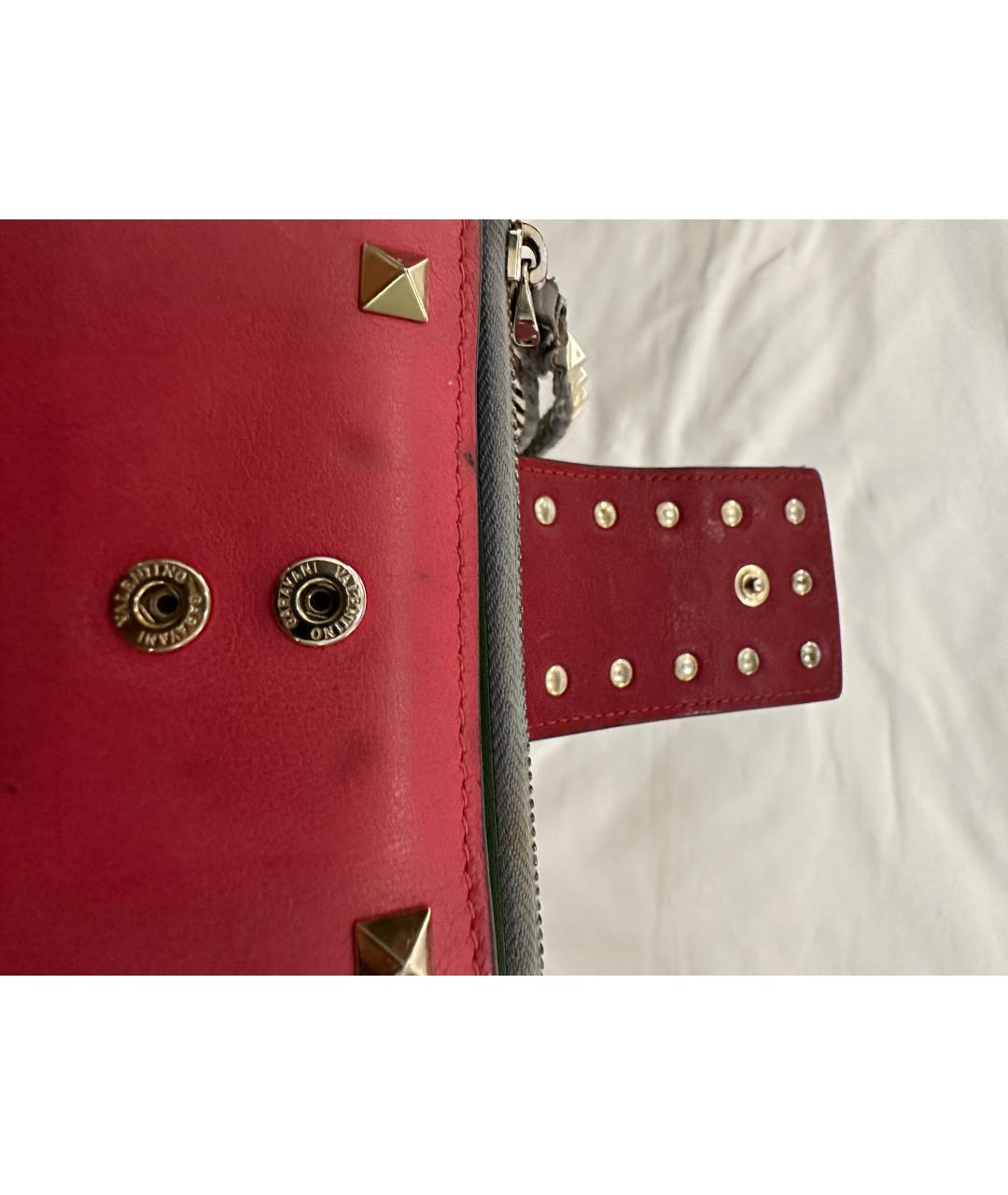 VALENTINO Розовый кожаный кошелек, фото 4