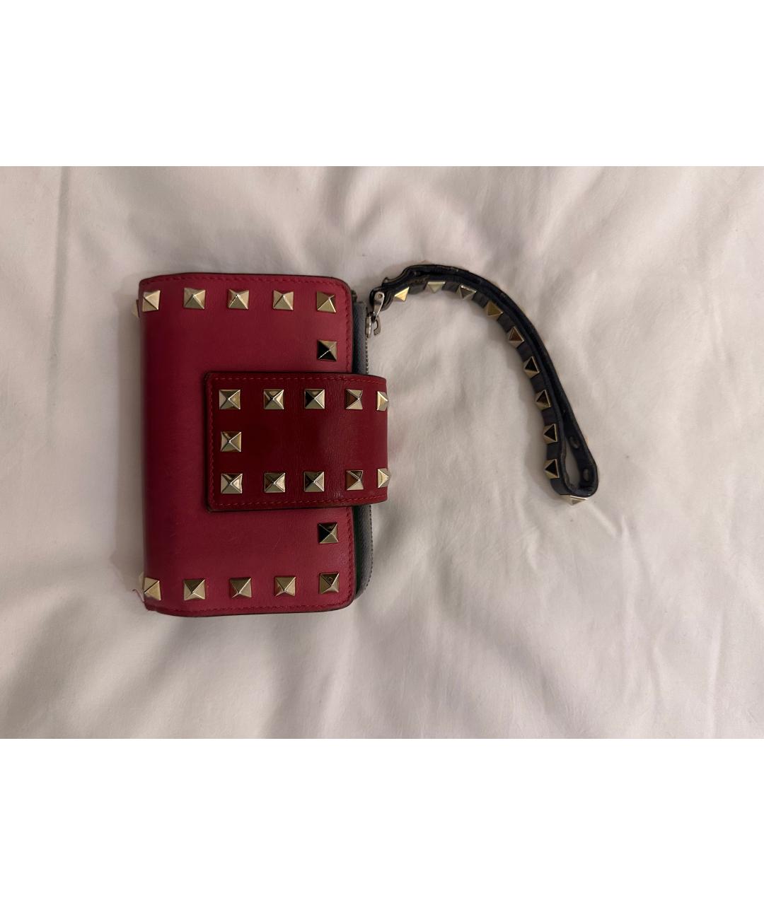 VALENTINO Розовый кожаный кошелек, фото 7