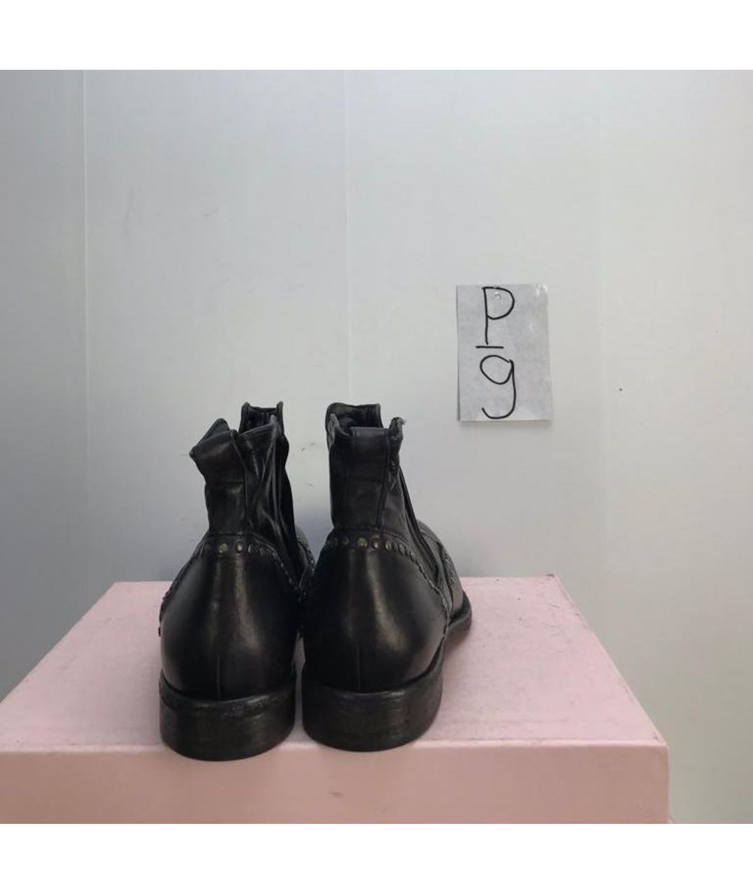 JOHN VARVATOS Черные кожаные высокие ботинки, фото 3