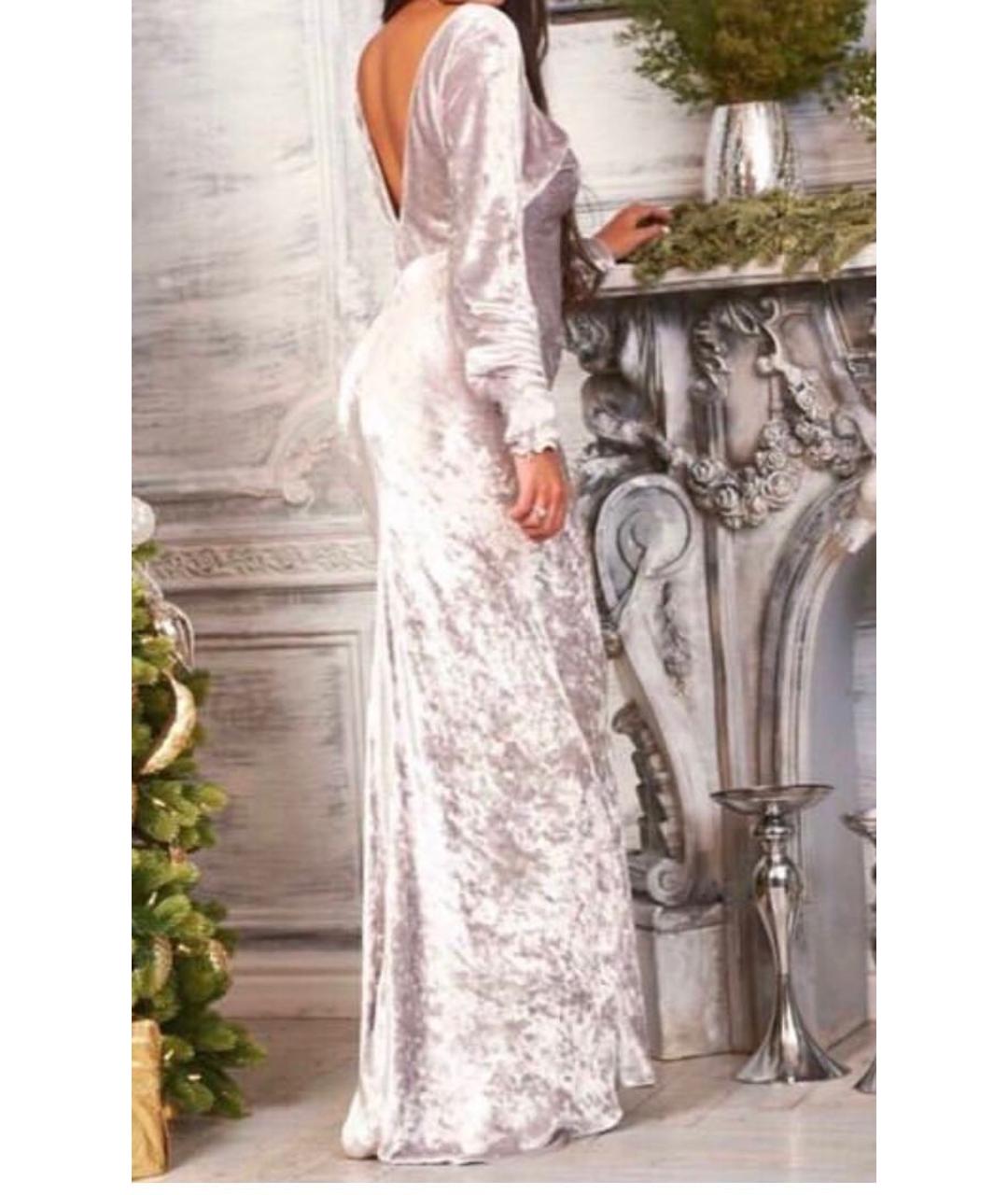 ALEXANDER TEREKHOV Серебряное вискозное вечернее платье, фото 3