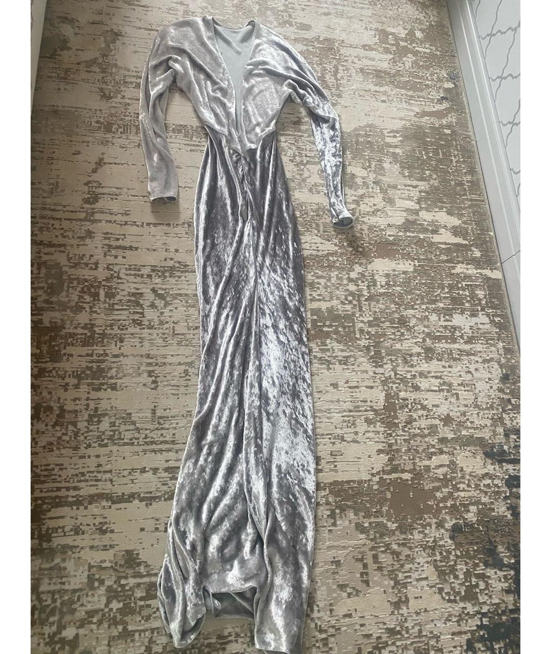 ALEXANDER TEREKHOV Серебряное вискозное вечернее платье, фото 2