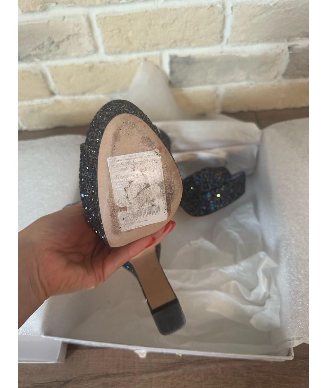 JIMMY CHOO Фиолетовые кожаные босоножки, фото 6