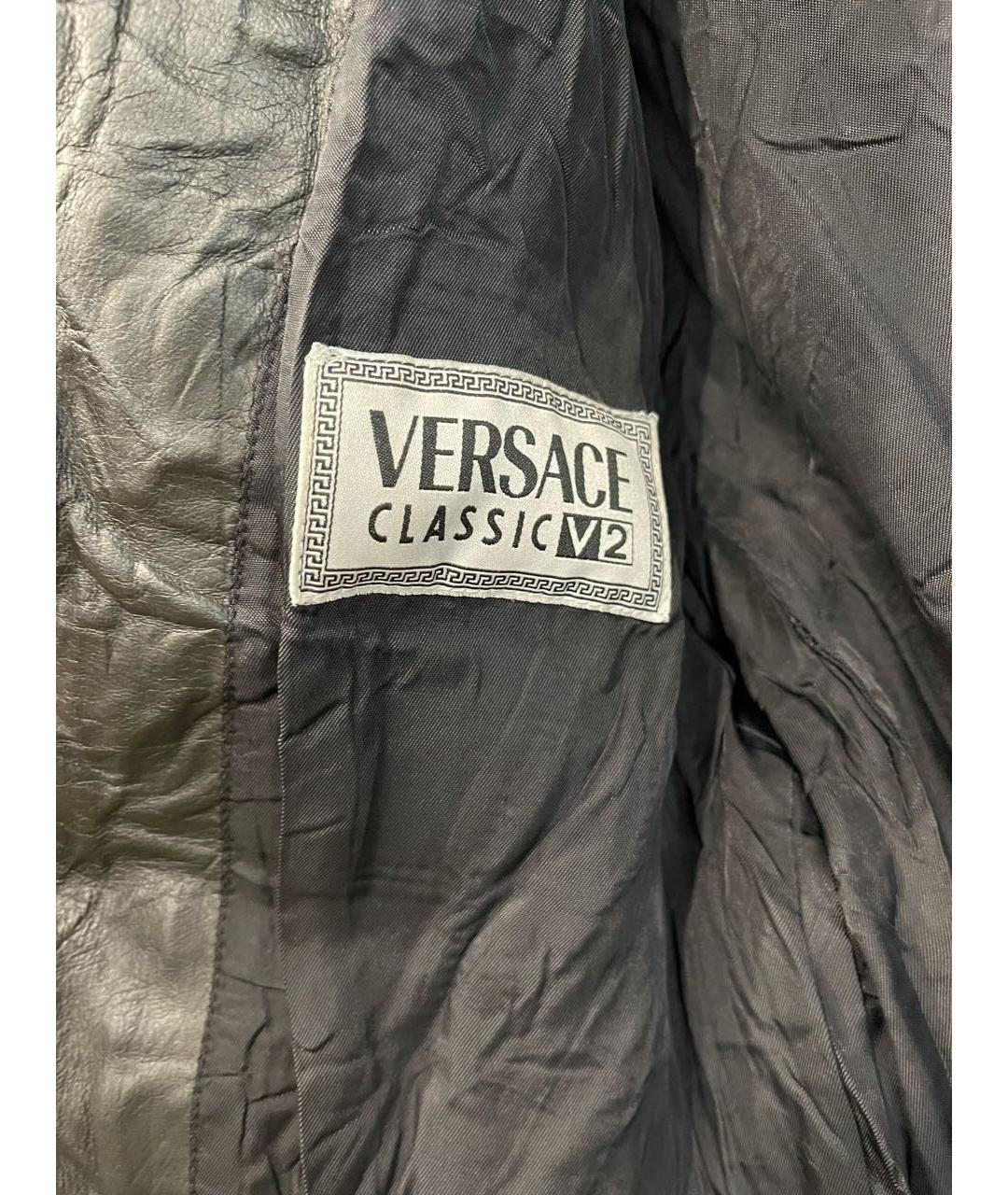 VERSACE VINTAGE Черная кожаная куртка, фото 5