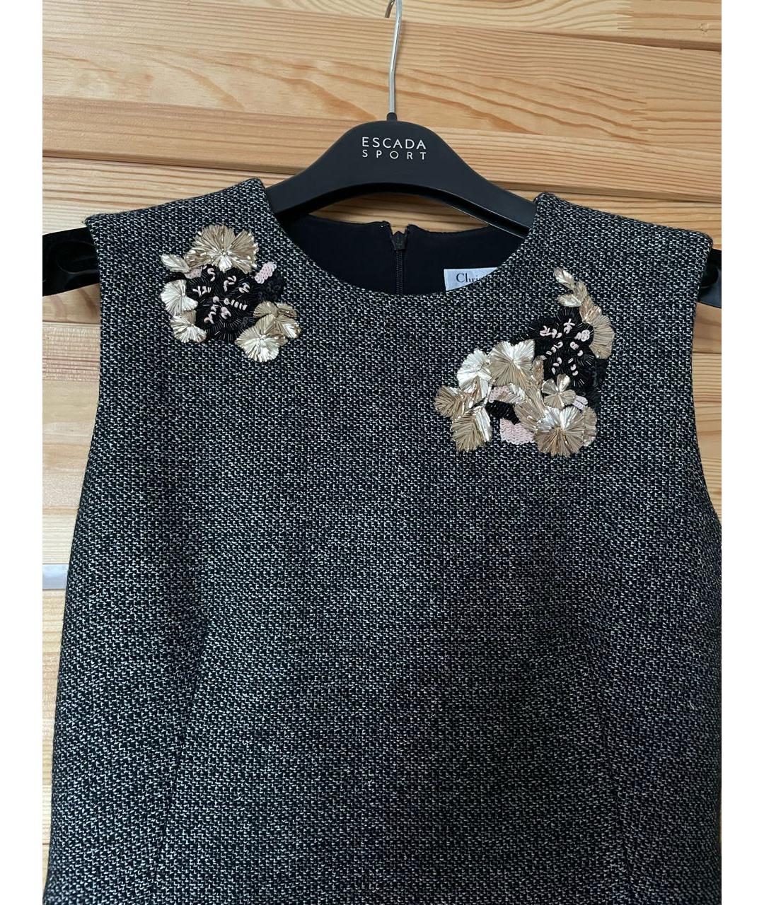 CHRISTIAN DIOR Антрацитовое кашемировое платье, фото 3