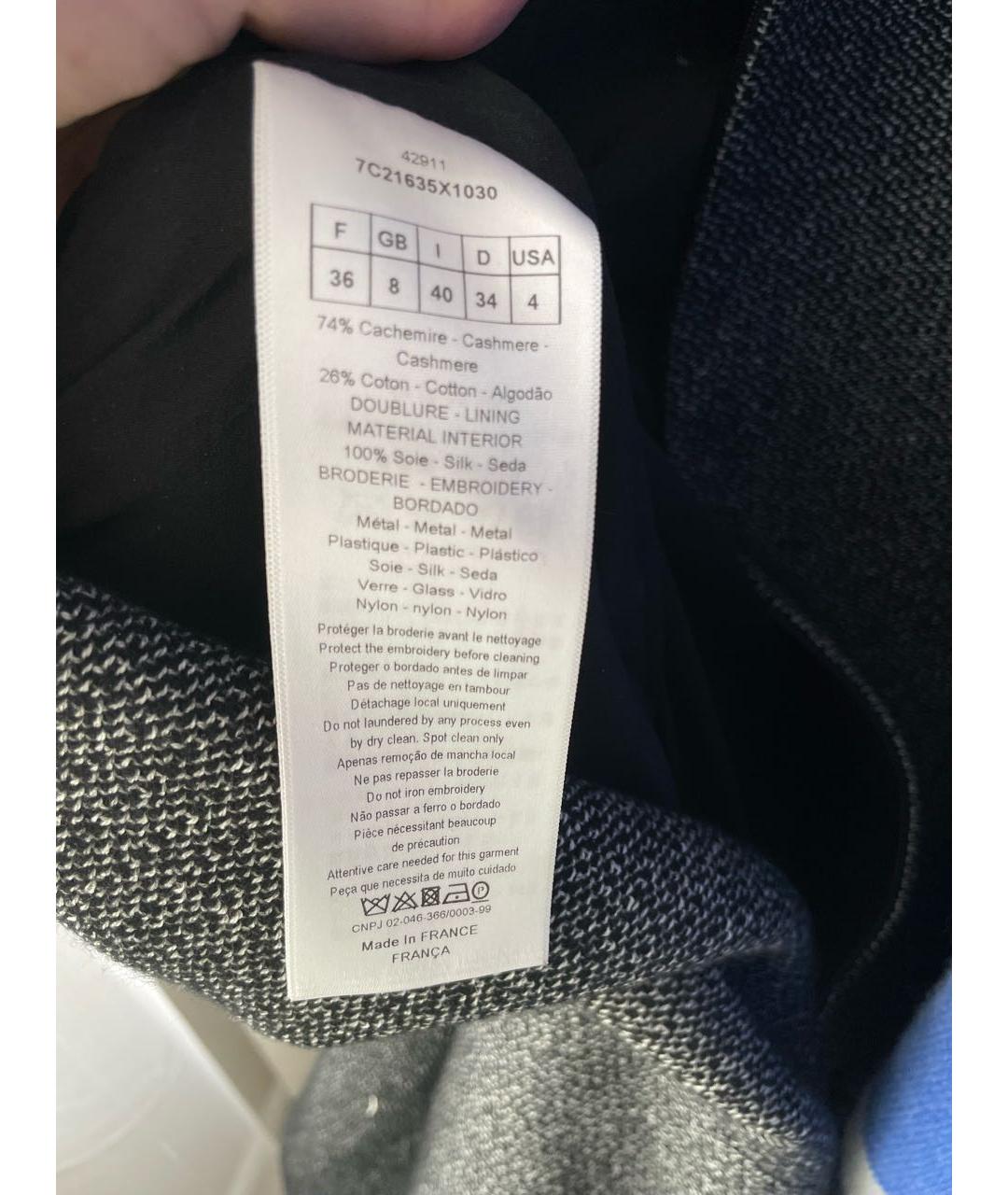 CHRISTIAN DIOR Антрацитовое кашемировое платье, фото 7