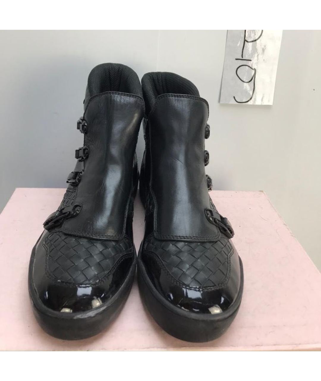 BOTTEGA VENETA Черные кожаные высокие ботинки, фото 3