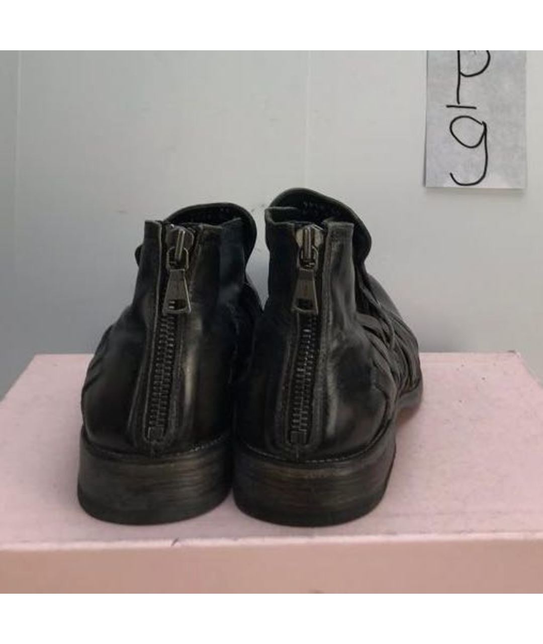 JOHN VARVATOS Черные кожаные высокие ботинки, фото 4