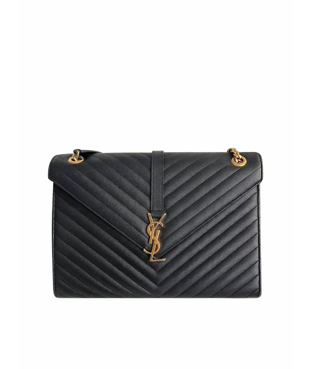 SAINT LAURENT Черная кожаная сумка через плечо, фото 1