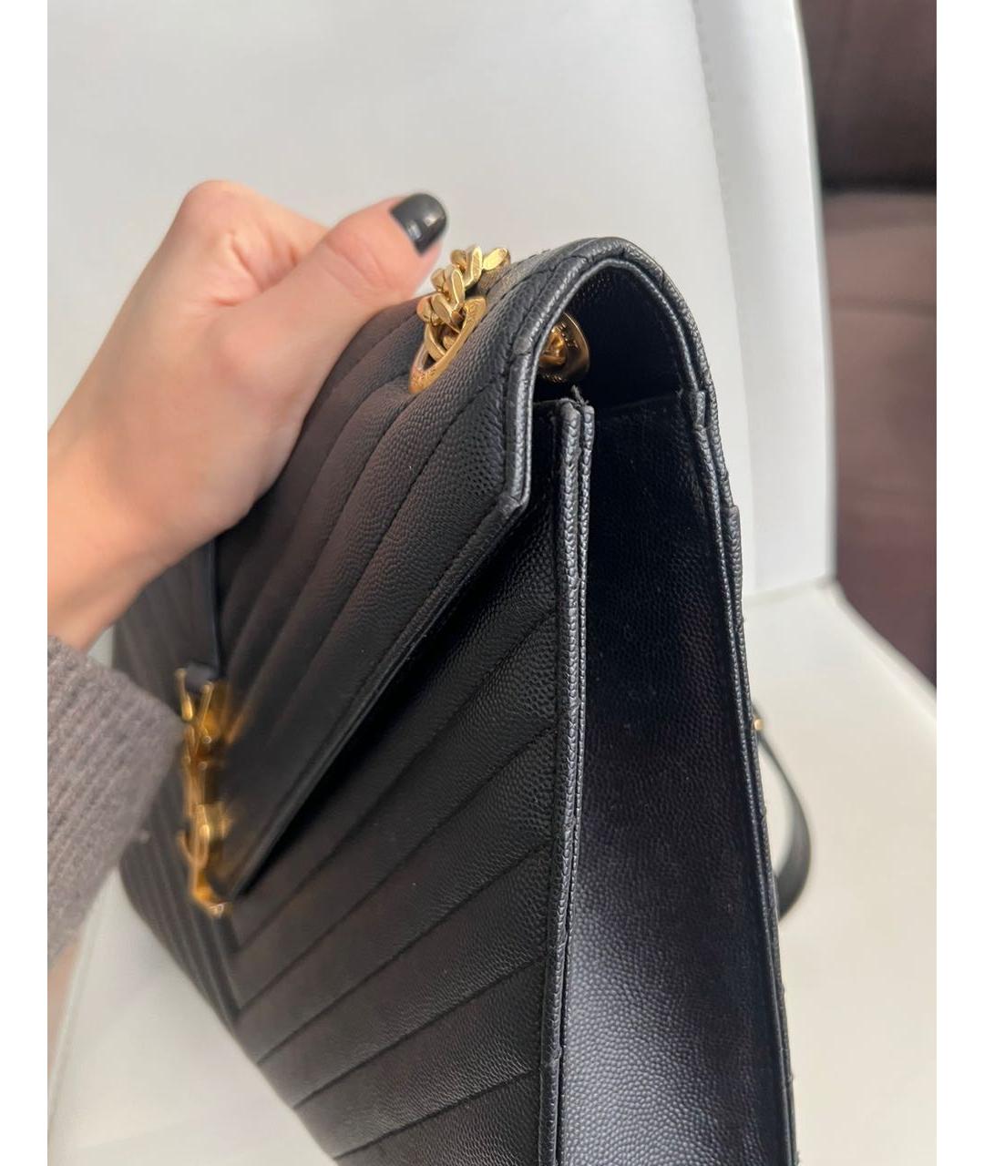 SAINT LAURENT Черная кожаная сумка через плечо, фото 5