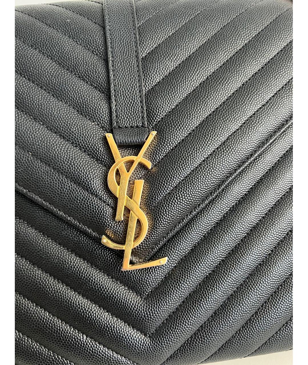 SAINT LAURENT Черная кожаная сумка через плечо, фото 2