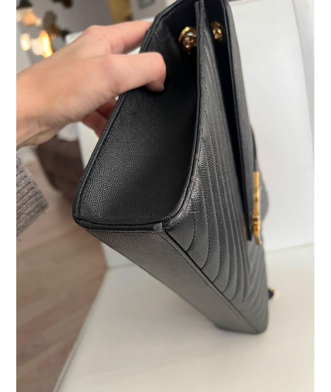 SAINT LAURENT Черная кожаная сумка через плечо, фото 3