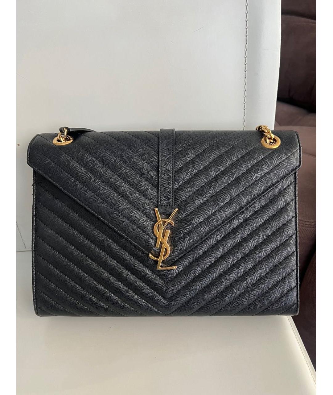 SAINT LAURENT Черная кожаная сумка через плечо, фото 9