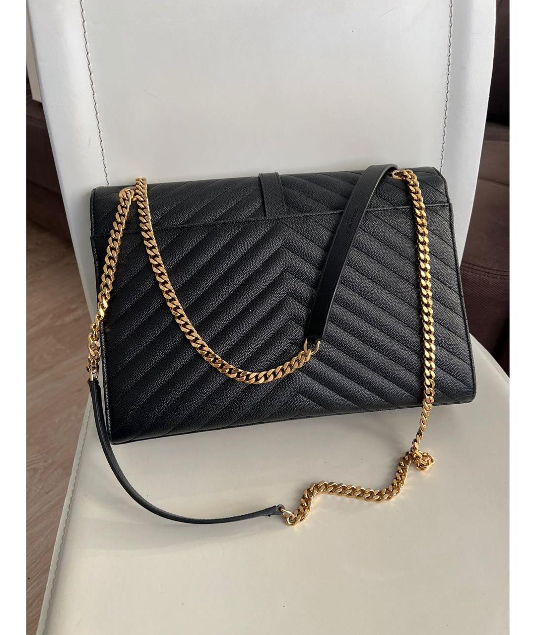 SAINT LAURENT Черная кожаная сумка через плечо, фото 8