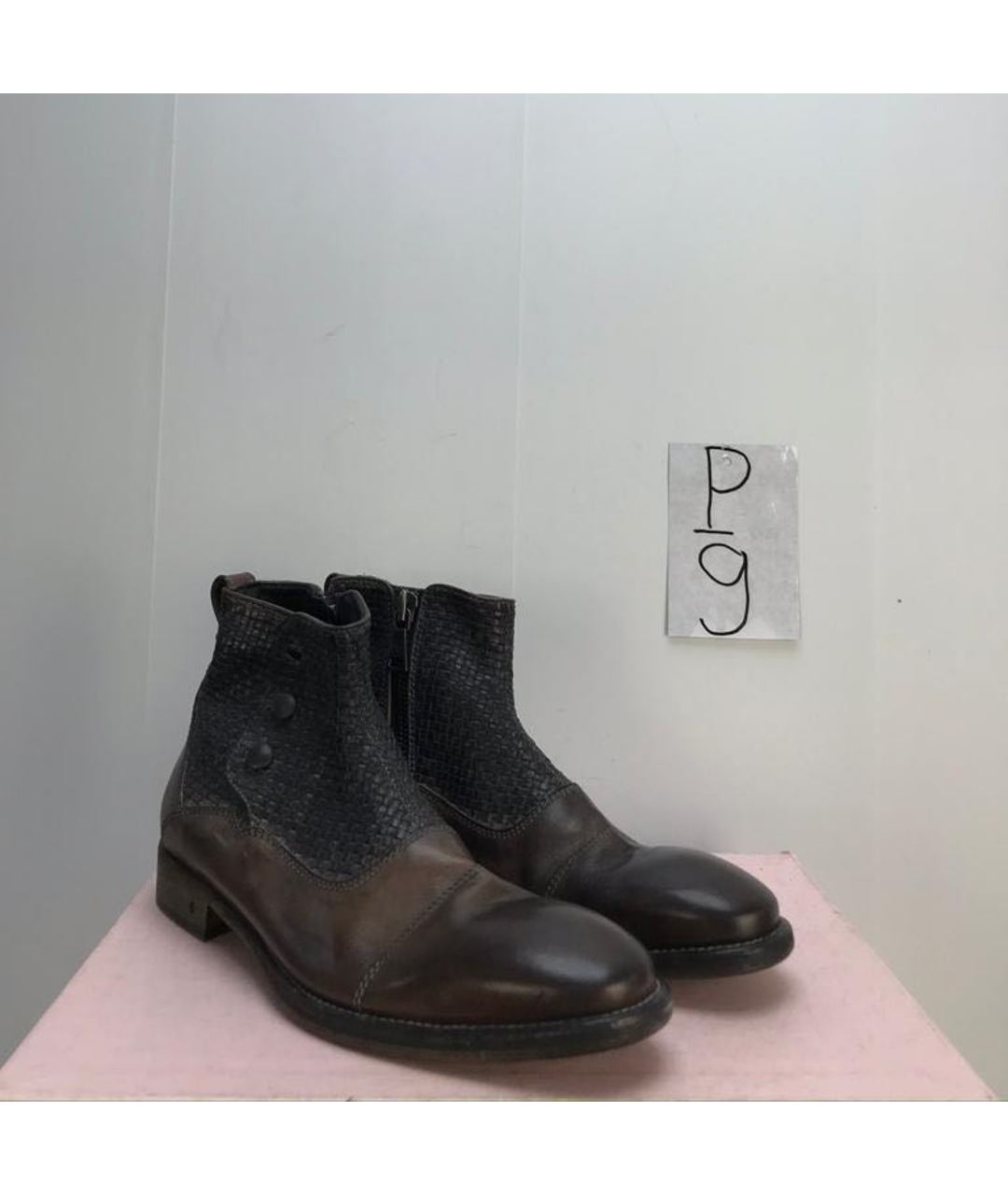 JOHN VARVATOS Коричневые кожаные высокие ботинки, фото 2