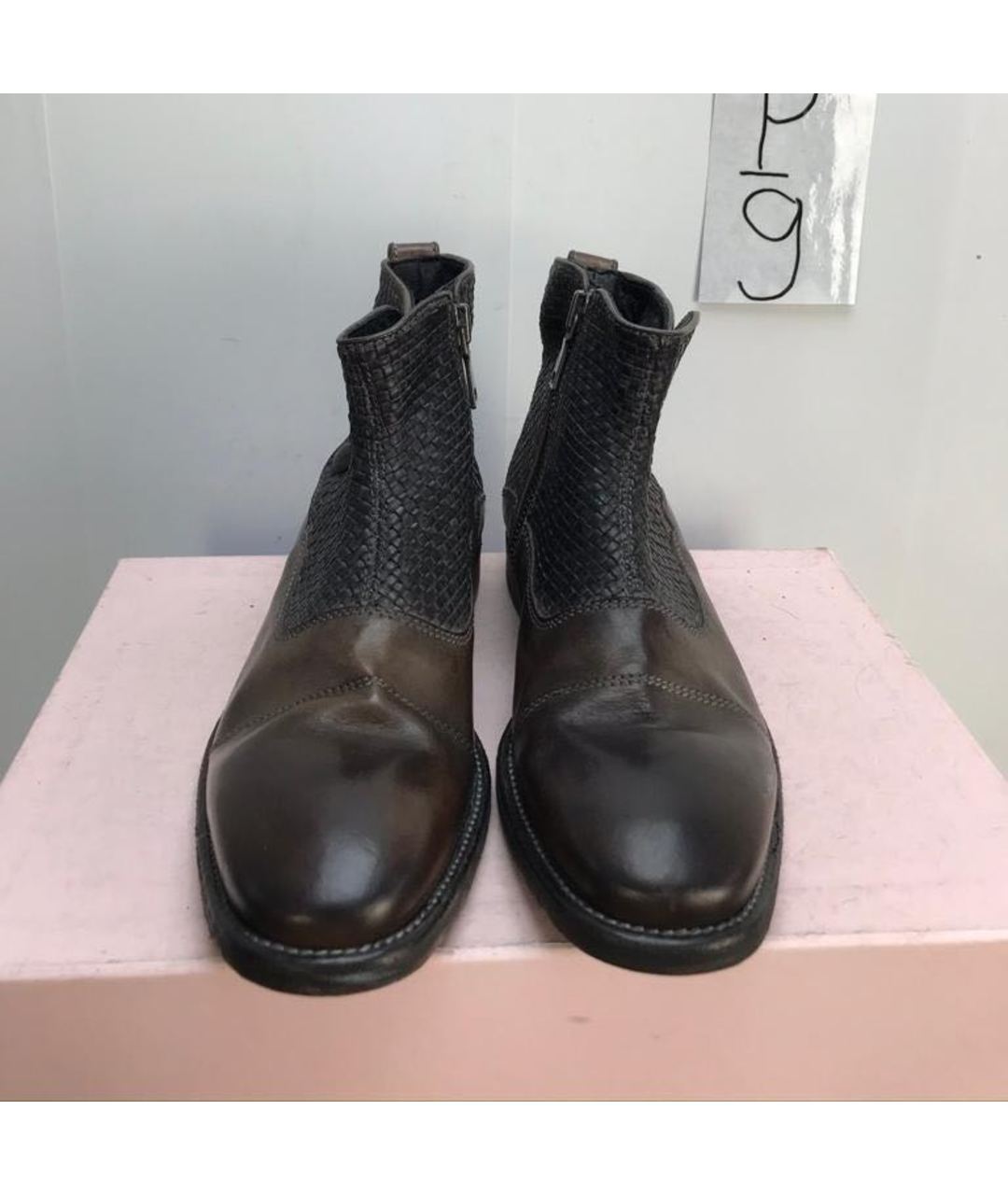 JOHN VARVATOS Коричневые кожаные высокие ботинки, фото 3
