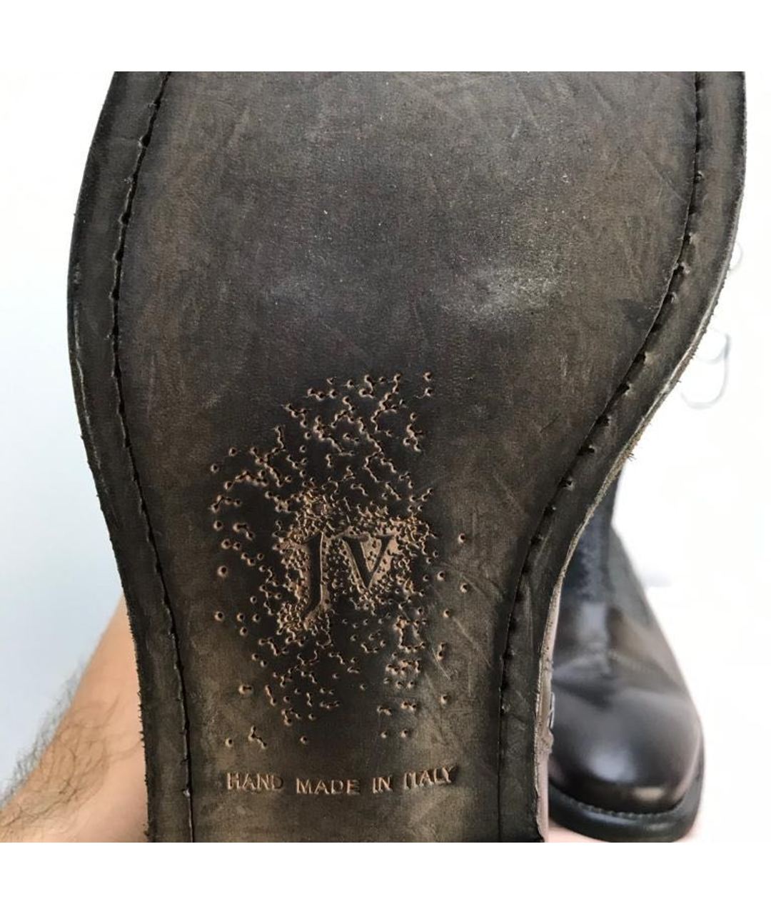 JOHN VARVATOS Коричневые кожаные высокие ботинки, фото 7