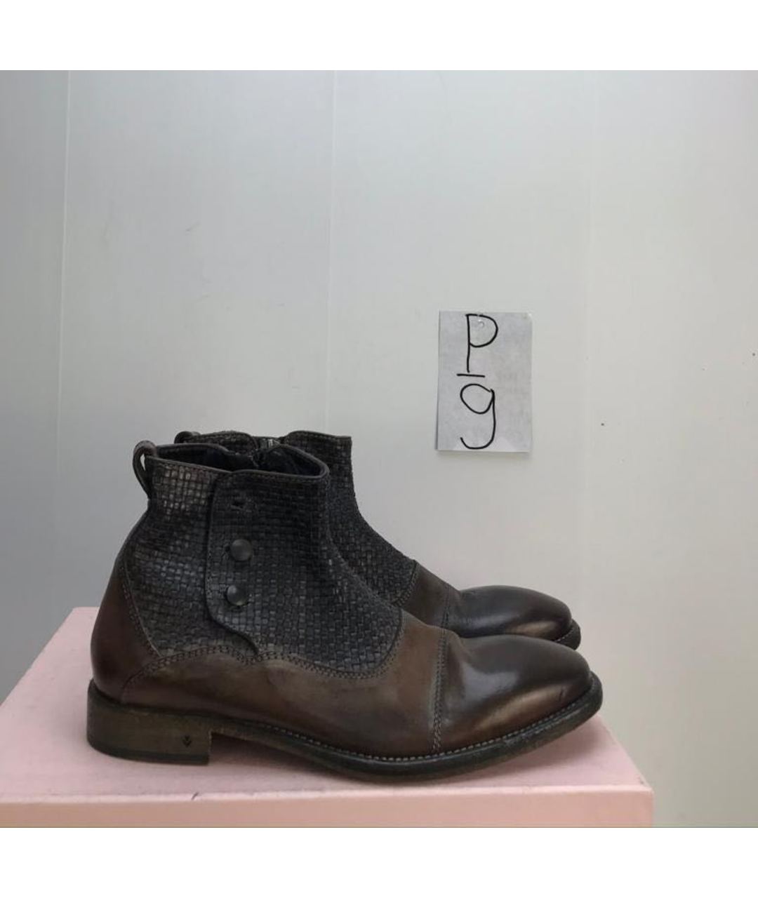 JOHN VARVATOS Коричневые кожаные высокие ботинки, фото 8