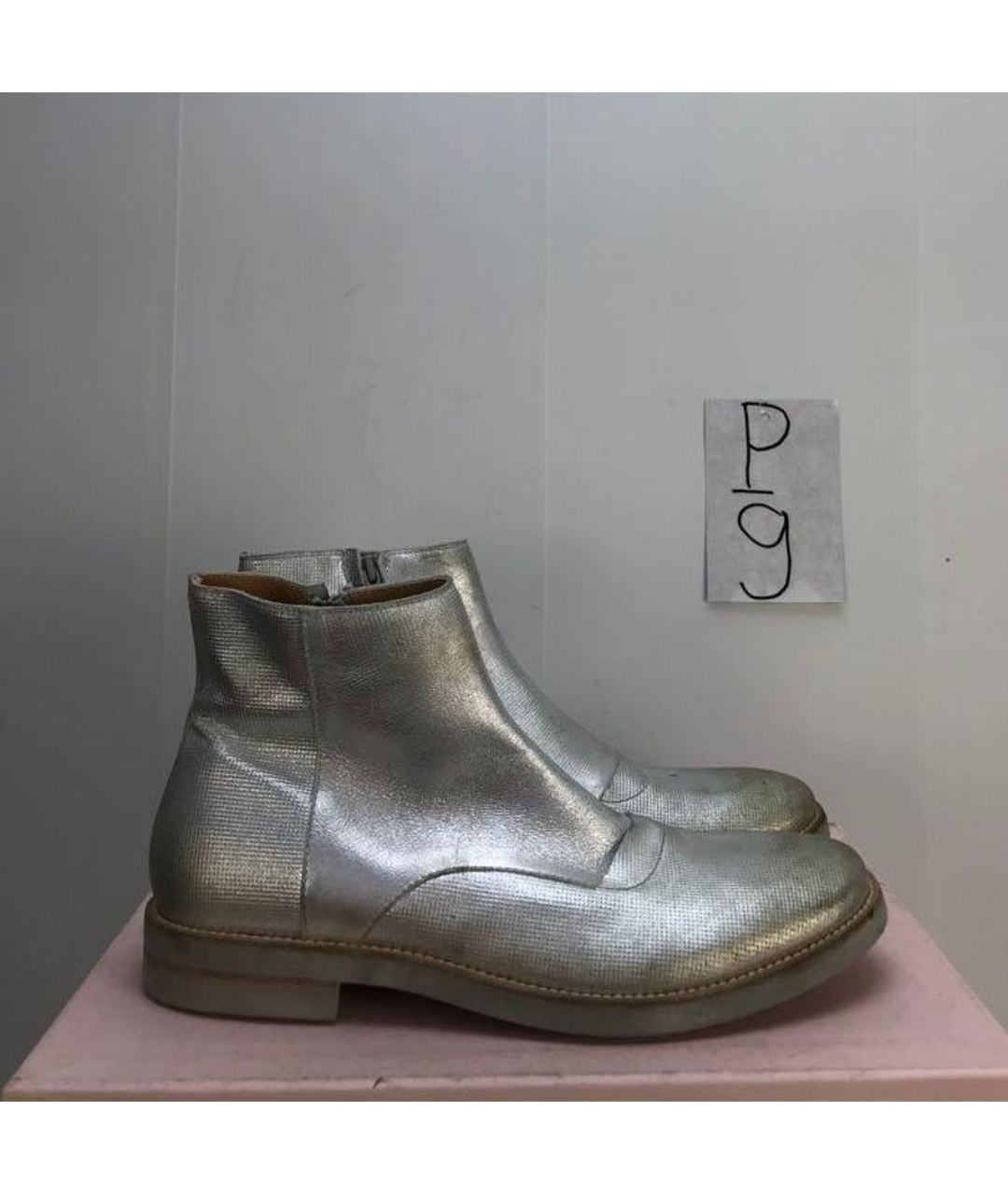 MAISON MARGIELA Серебряные высокие ботинки, фото 6
