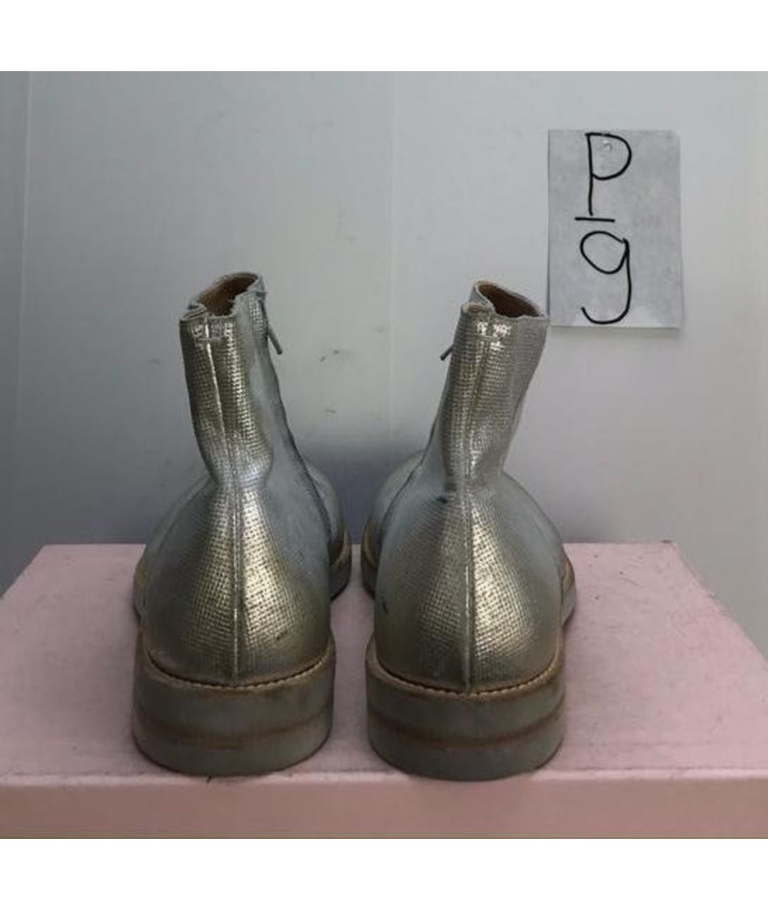MAISON MARGIELA Серебряные высокие ботинки, фото 4