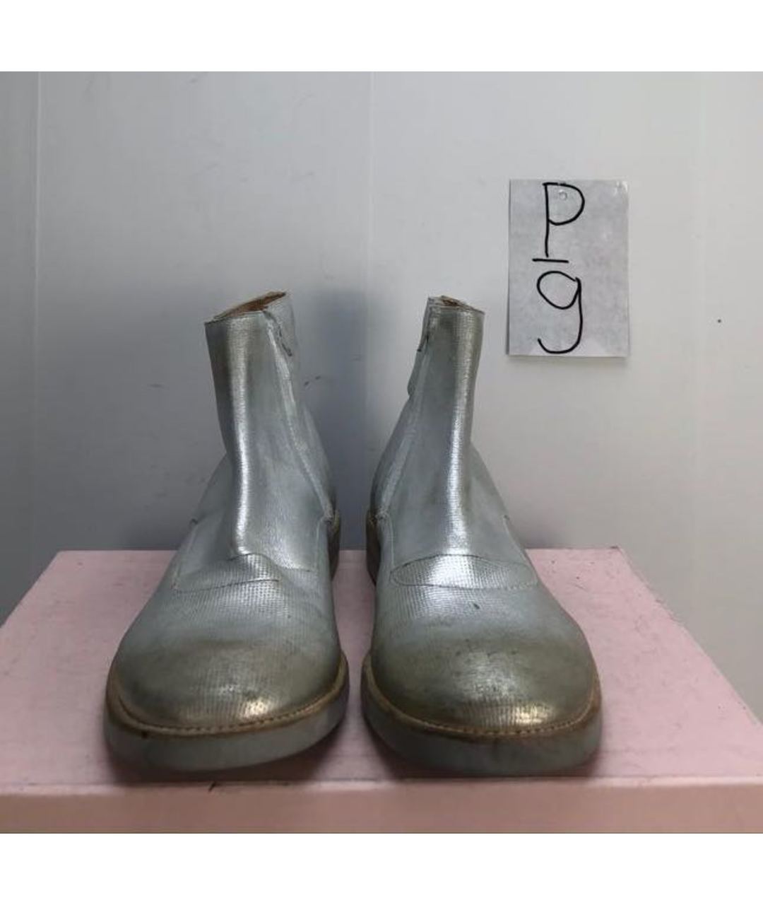 MAISON MARGIELA Серебряные высокие ботинки, фото 2
