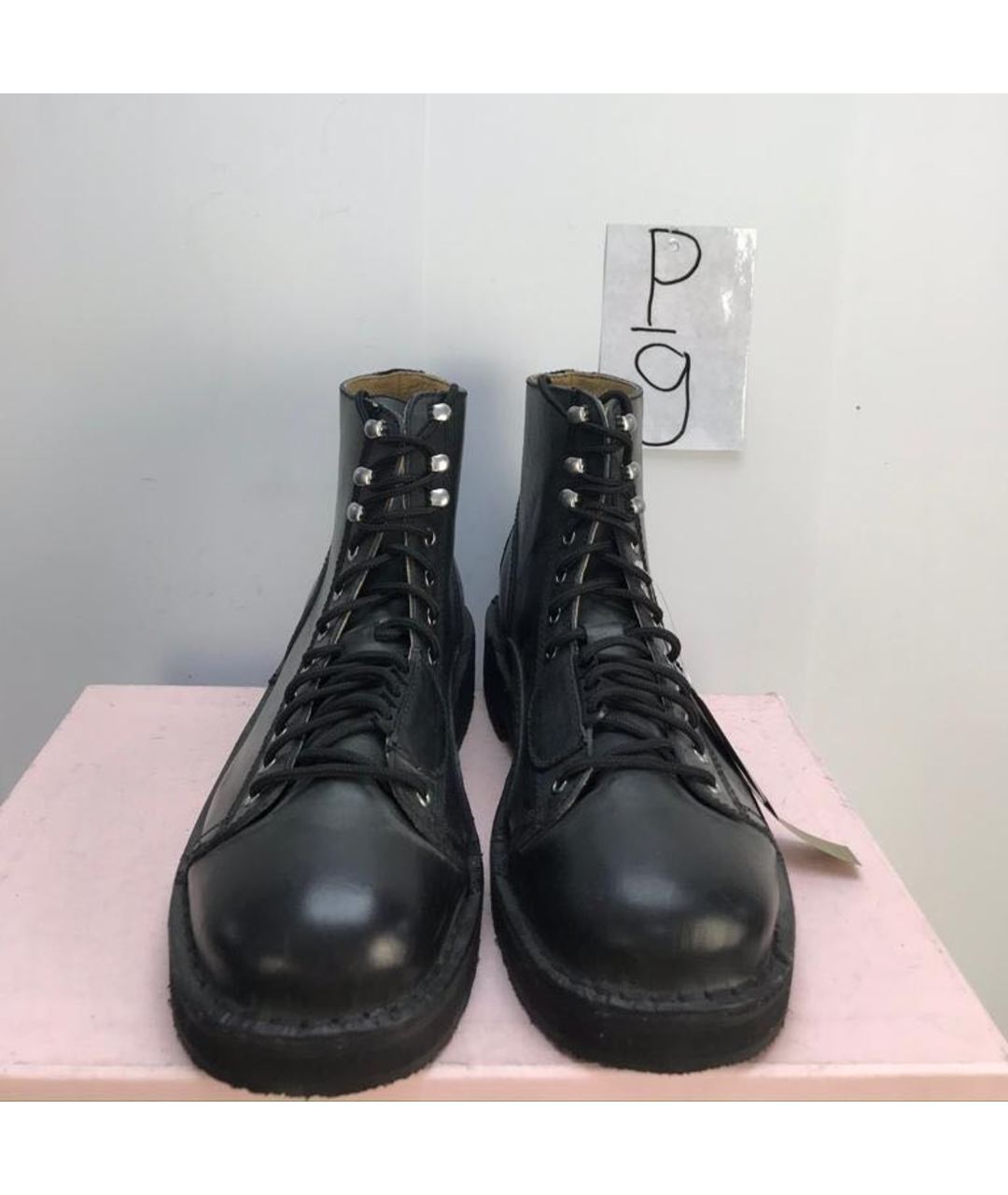 YOHJI YAMAMOTO Черные кожаные высокие ботинки, фото 3