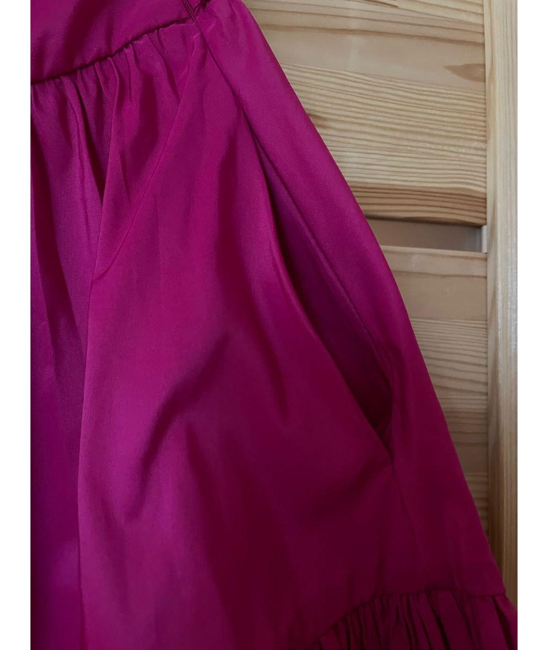 CAROLINA HERRERA Фуксия полиэстеровая юбка миди, фото 4