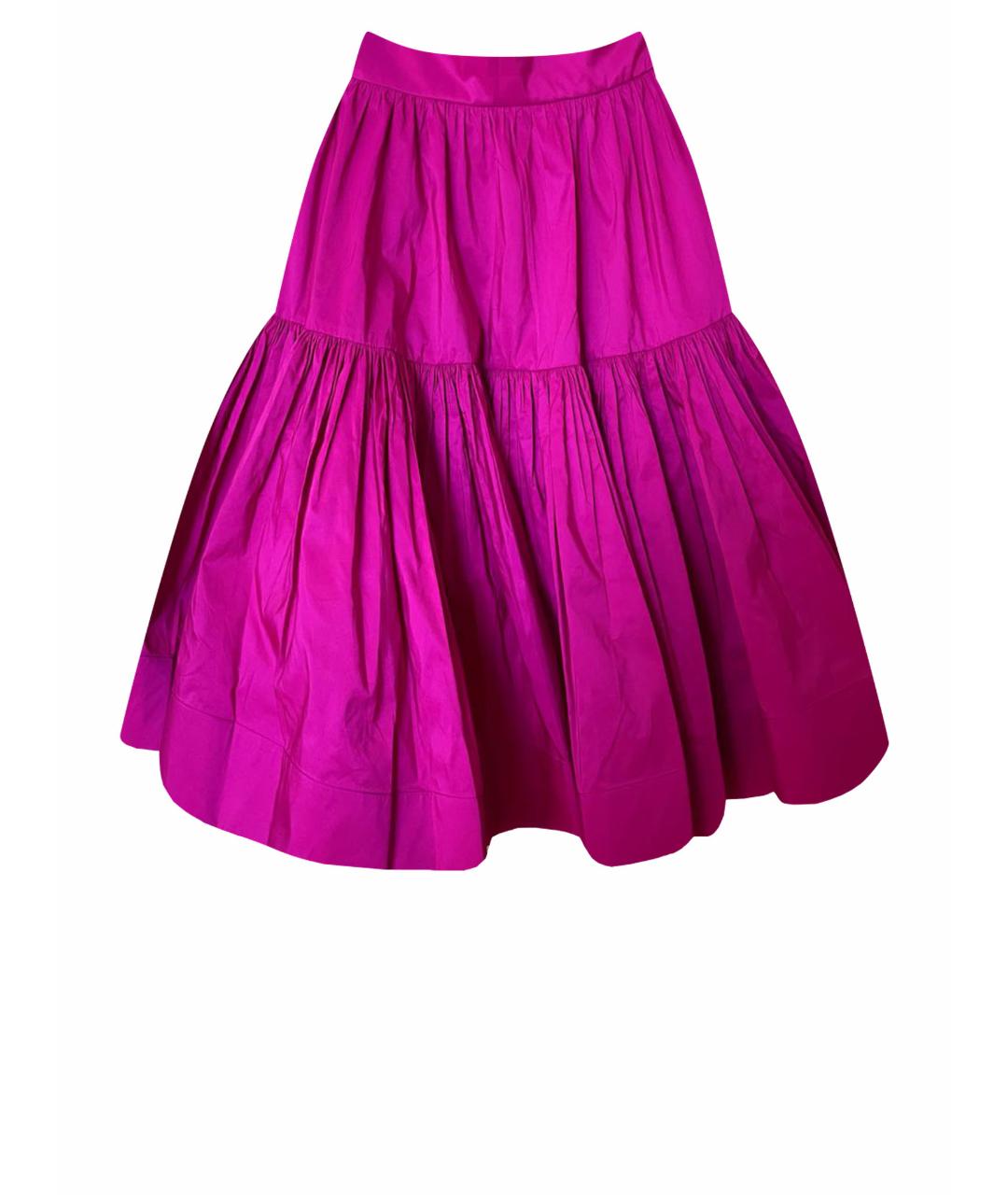 CAROLINA HERRERA Фуксия полиэстеровая юбка миди, фото 1