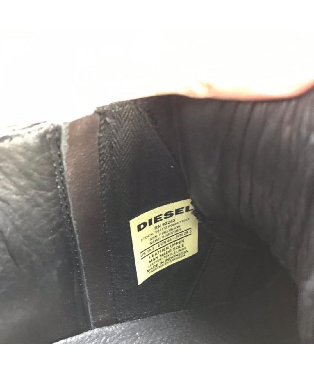 DIESEL Черные кожаные высокие кроссовки / кеды, фото 6