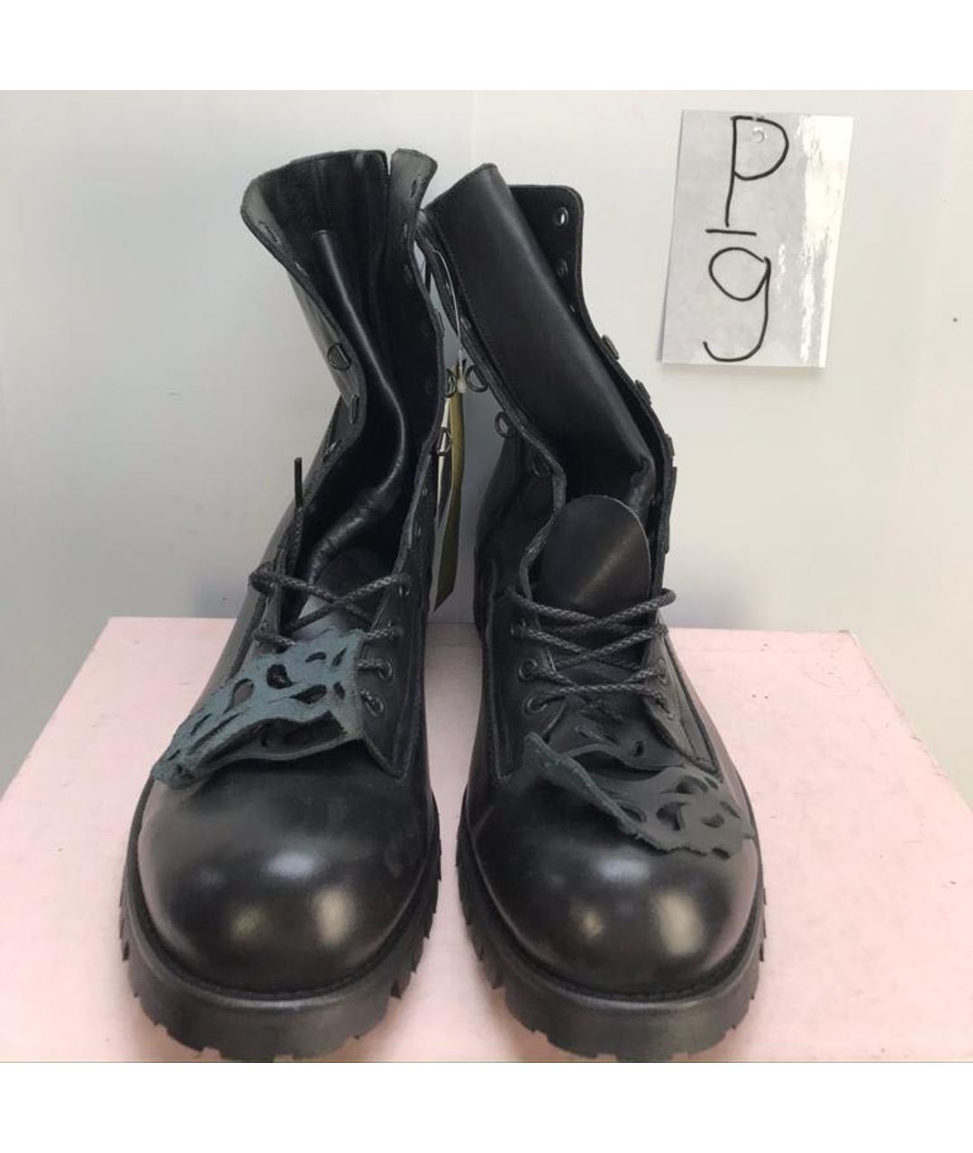 YOHJI YAMAMOTO Черные кожаные высокие ботинки, фото 4