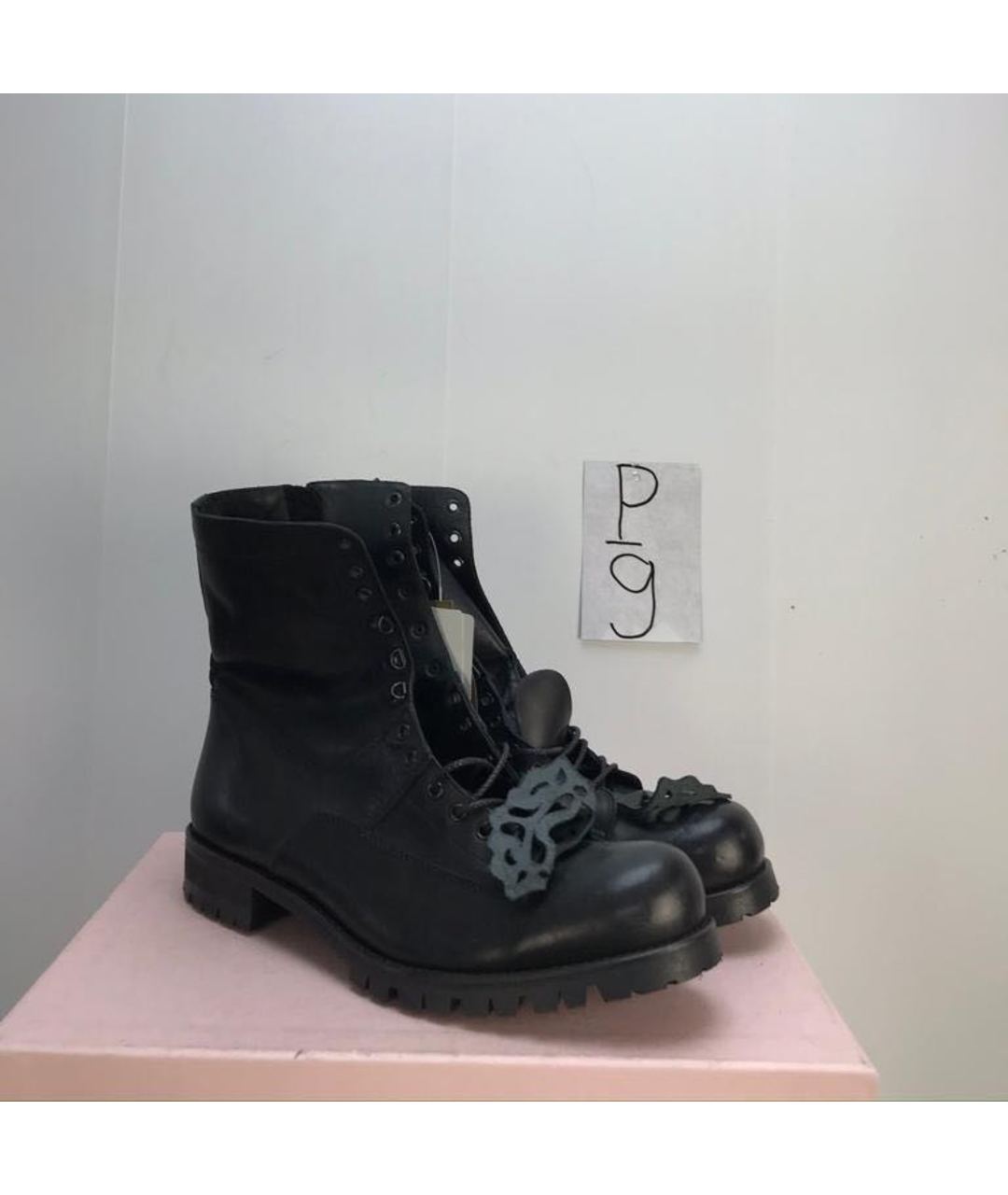 YOHJI YAMAMOTO Черные кожаные высокие ботинки, фото 2