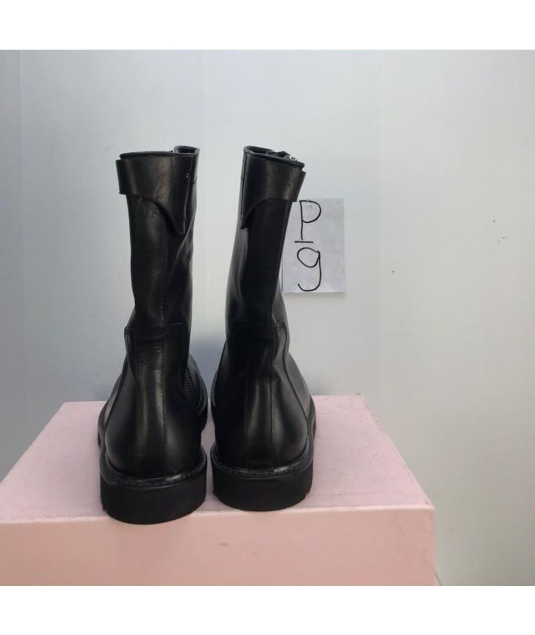 RICK OWENS Черные кожаные высокие ботинки, фото 3