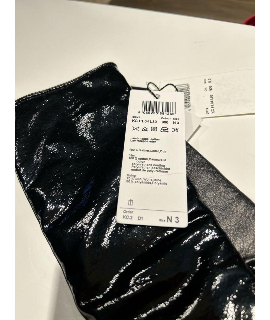 MARC CAIN Черные кожаные перчатки, фото 4